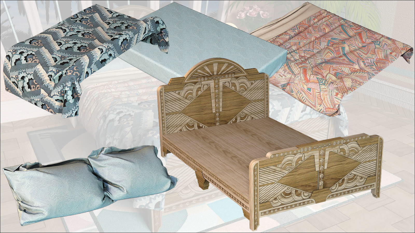 South Beach Deco Beds by N/A
