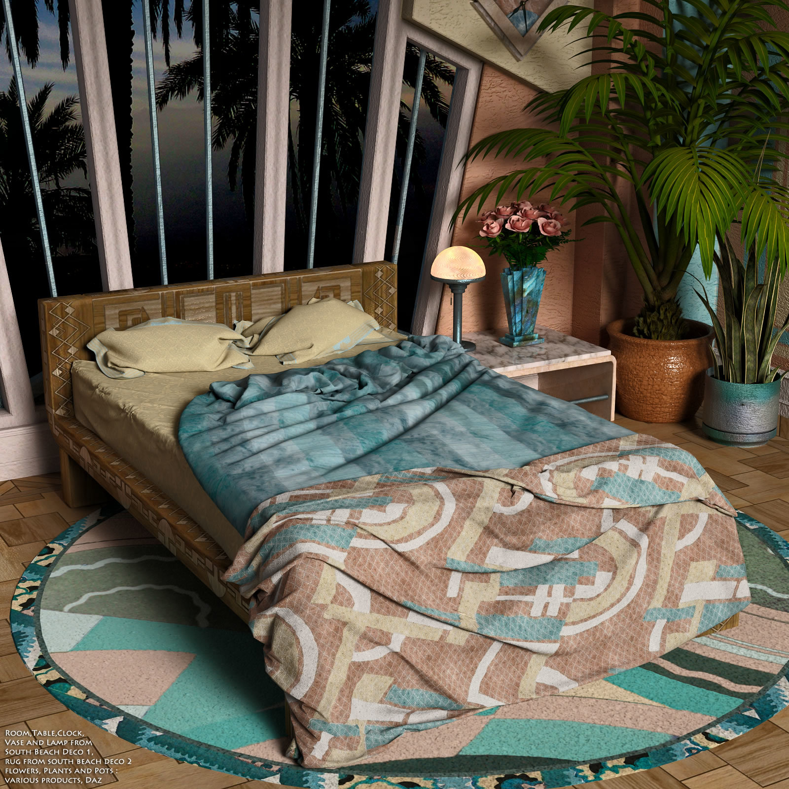South Beach Deco Beds by N/A