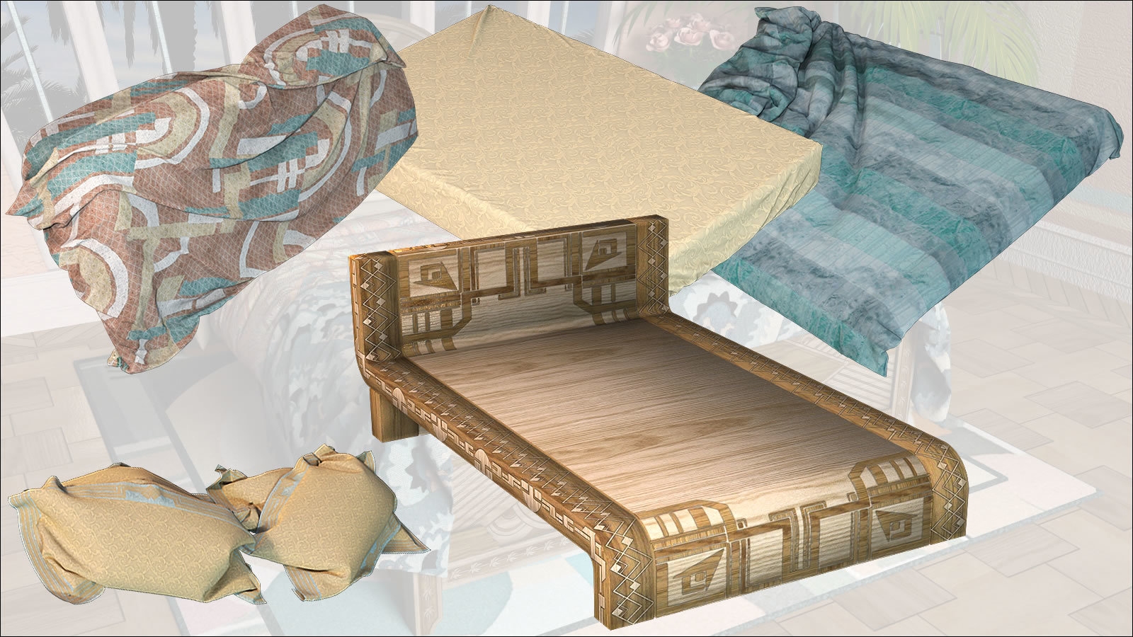 South Beach Deco Beds by N/A