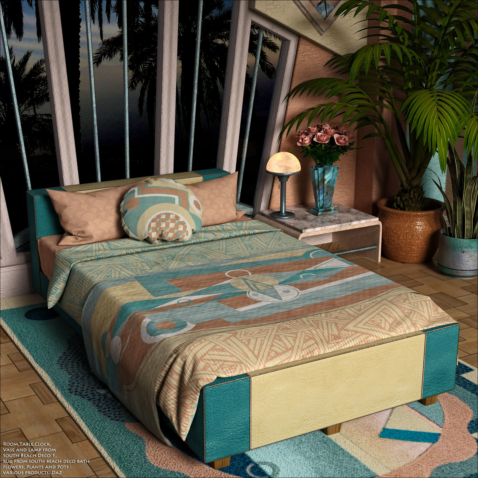 South Beach Deco Beds by N/A