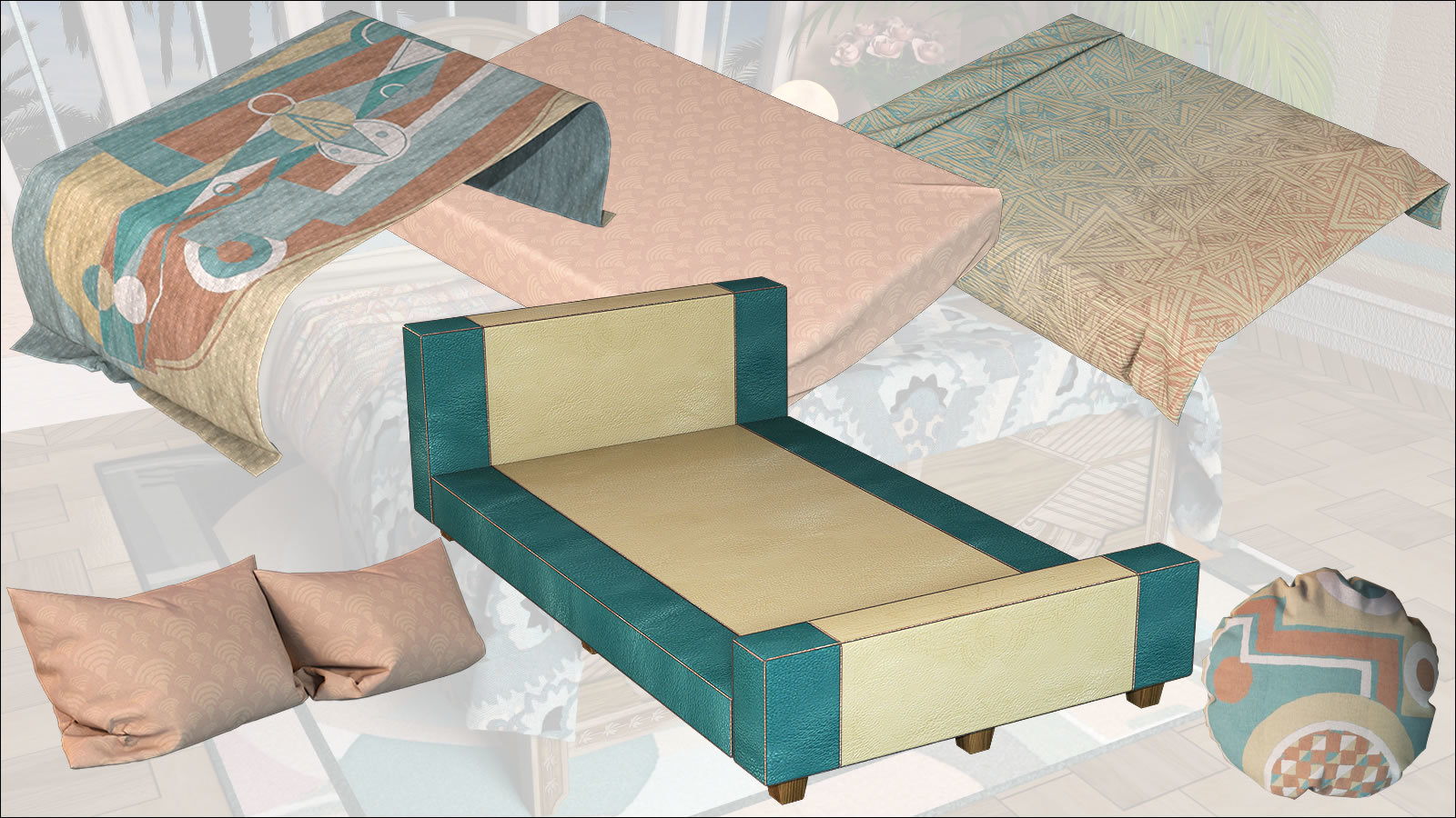 South Beach Deco Beds by N/A