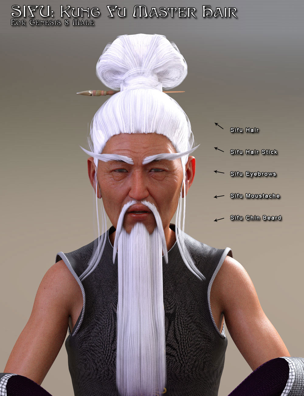 Sifu: Kung Fu Master Hair  for G8M by N/A
