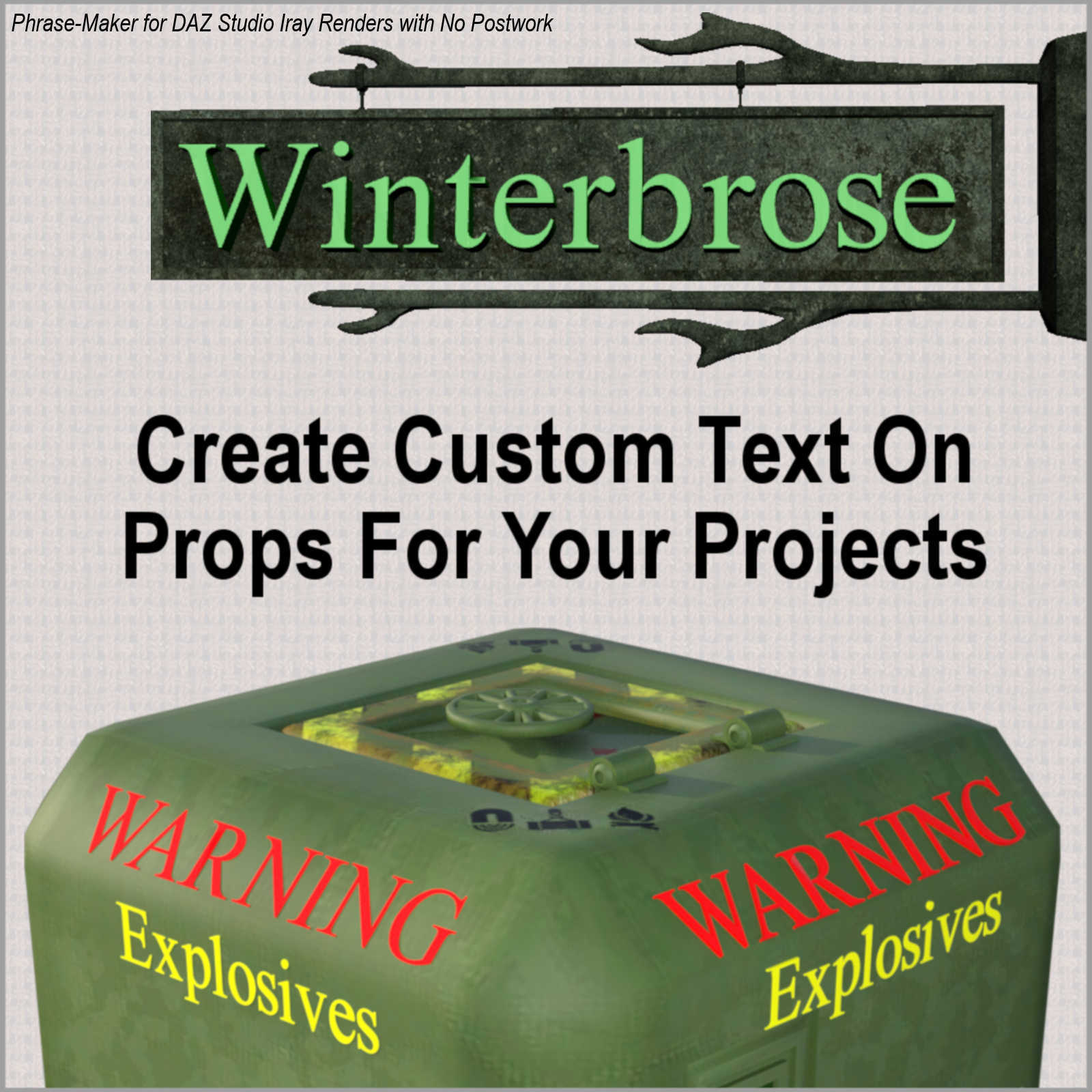 PHRASE-MAKER, 3D Writing and Design Scripts for Daz Studio with Bonus 3D Font by N/A