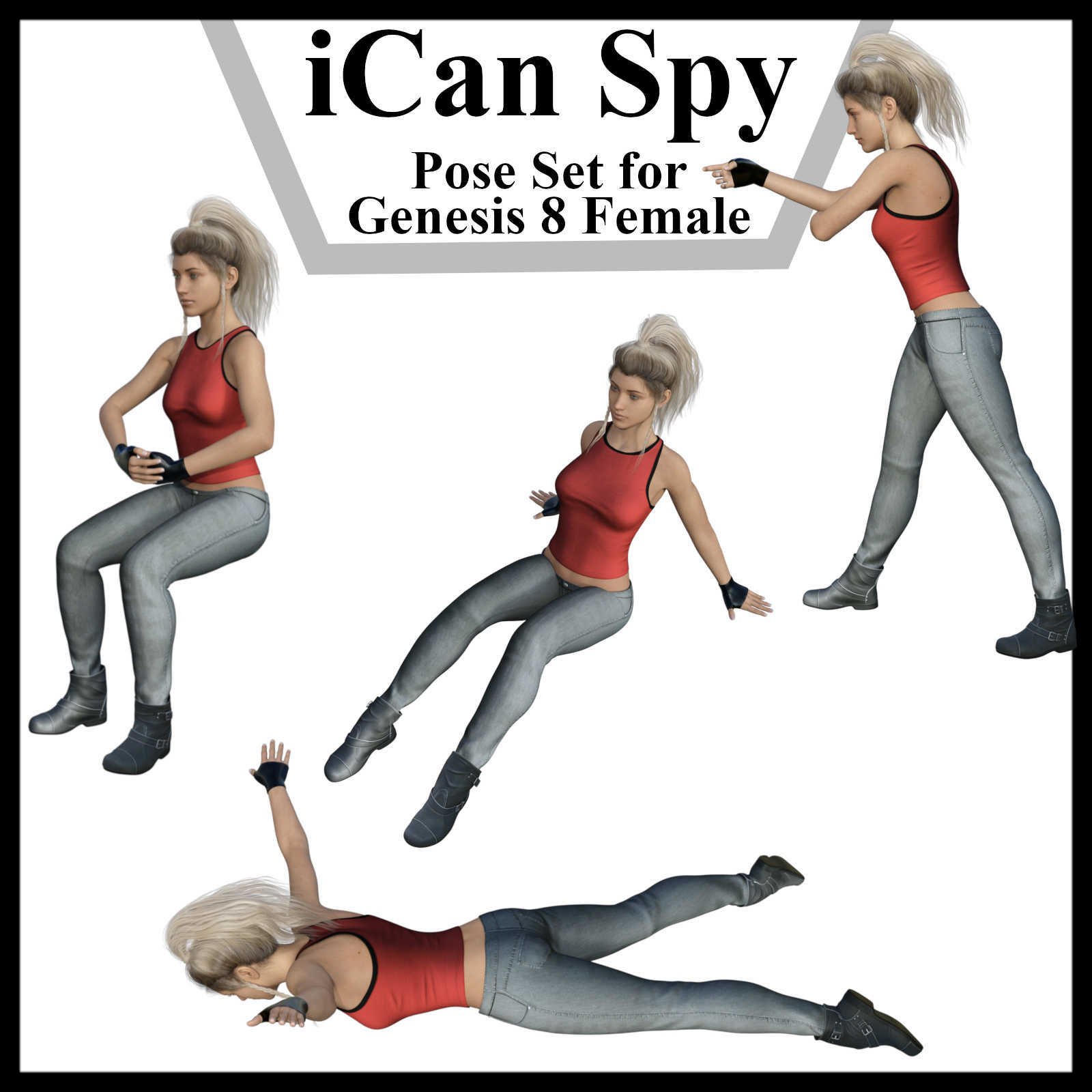 iCan SPY Poses for Genesis 8 Female (G8F) in Daz Studio by N/A