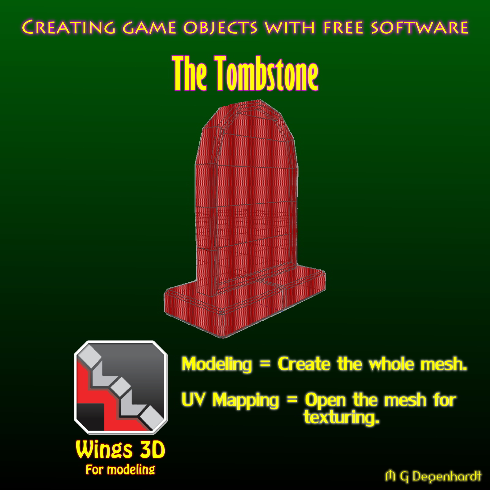 Creating game objects with free software - The Tombstone by N/A