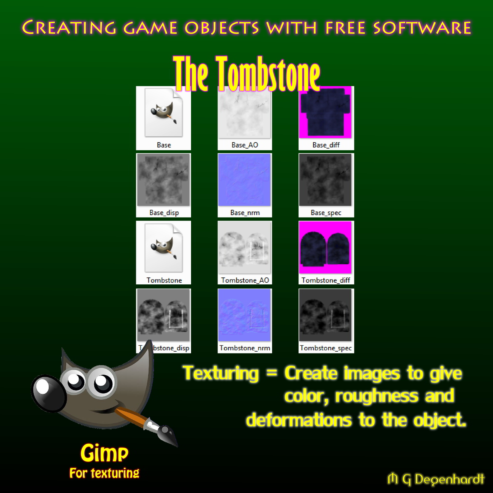 Creating game objects with free software - The Tombstone by N/A