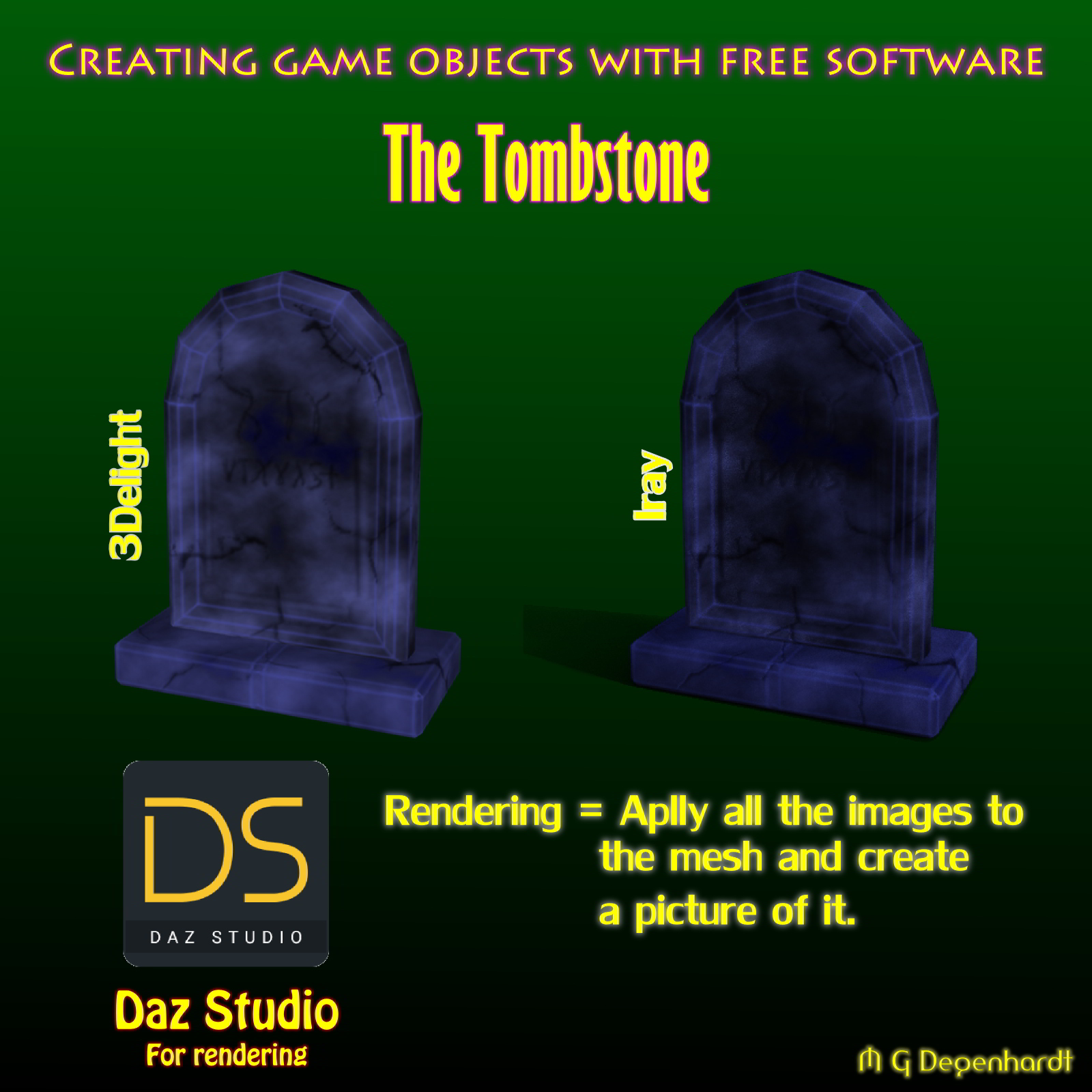 Creating game objects with free software - The Tombstone by N/A