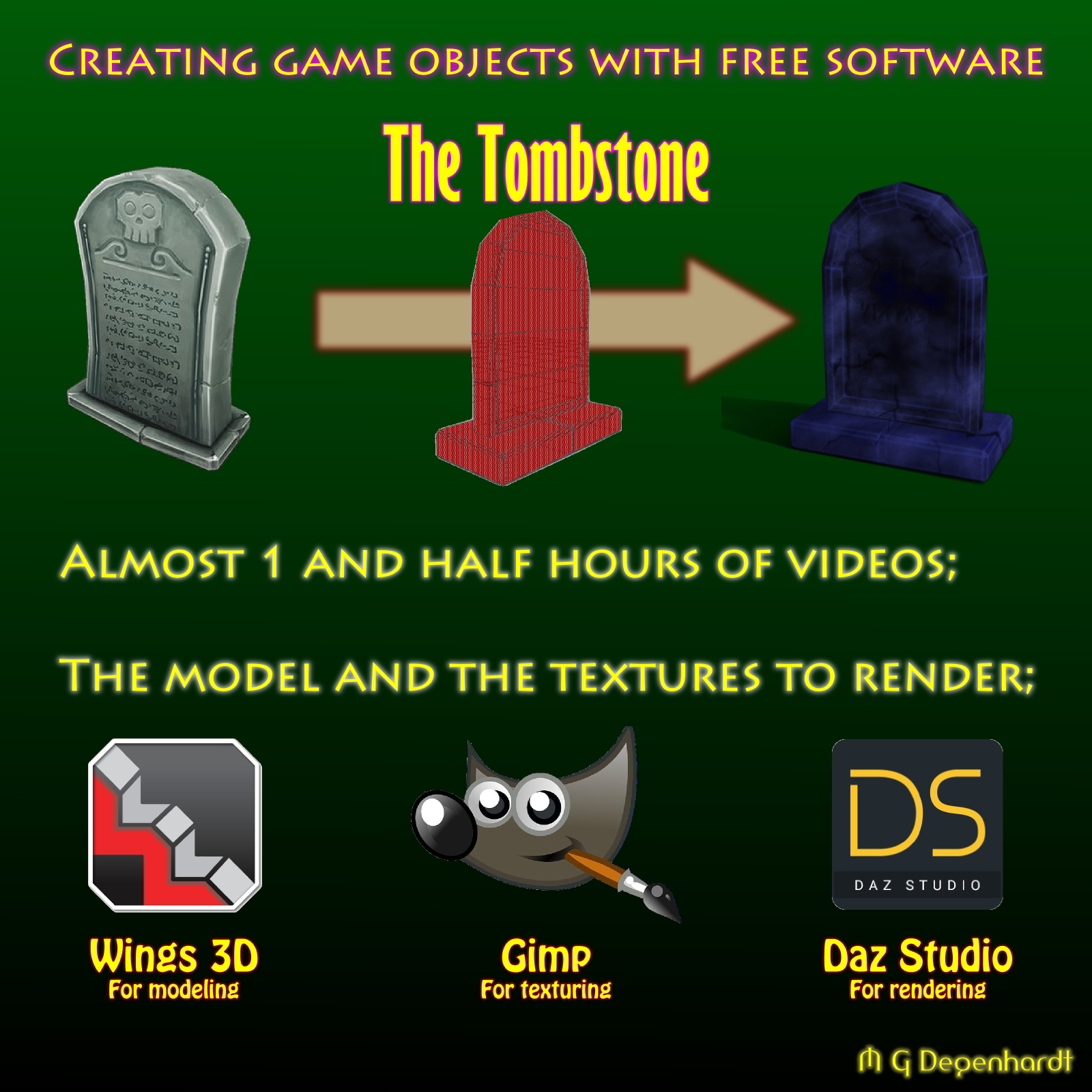 Creating game objects with free software - The Tombstone by N/A