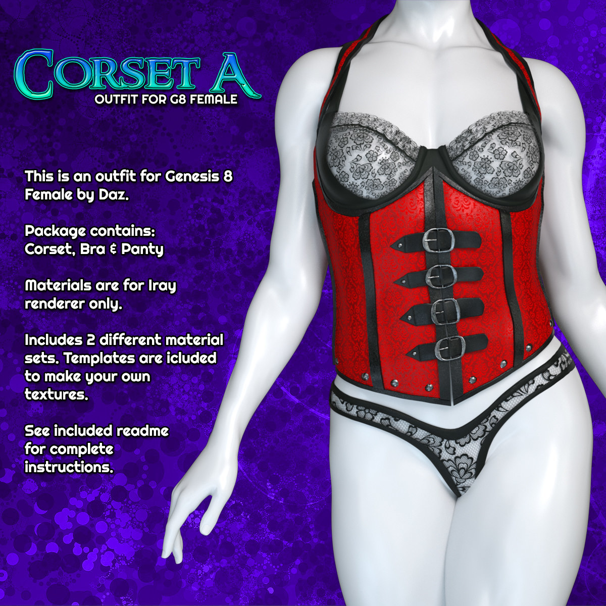 Exnem Corset A for Genesis 8 Female by N/A