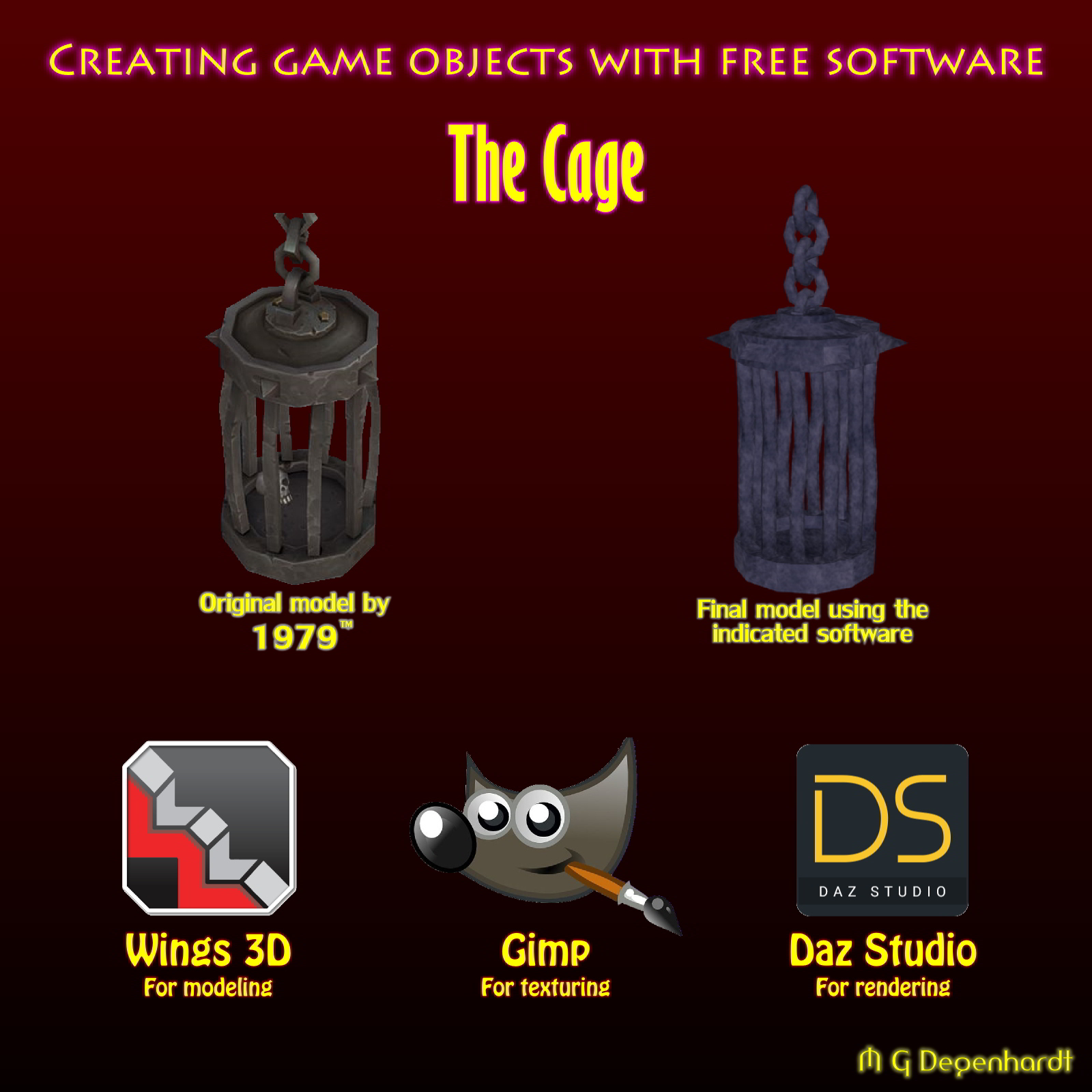 Creating game objects with free software - The Cage by N/A