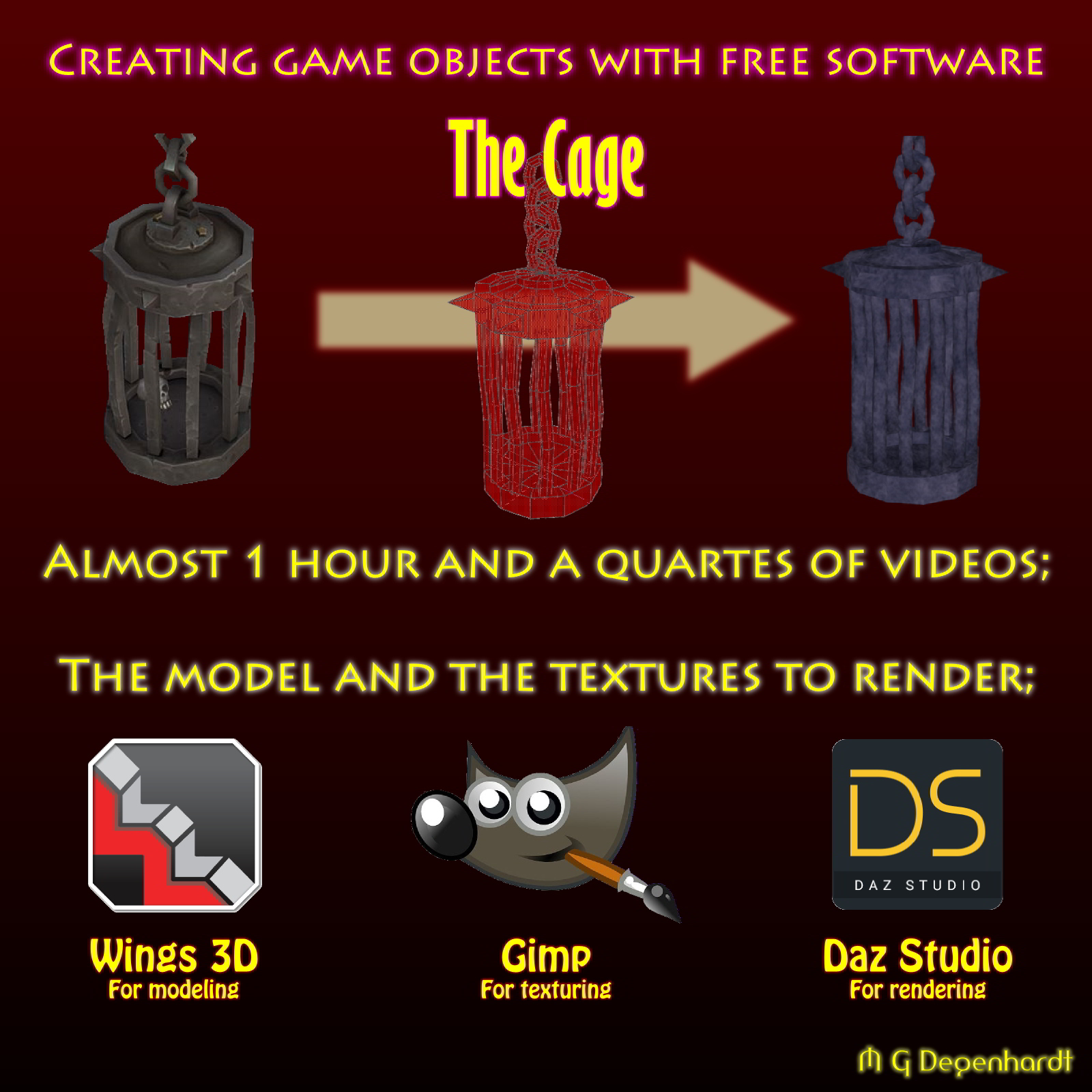 Creating game objects with free software - The Cage by N/A