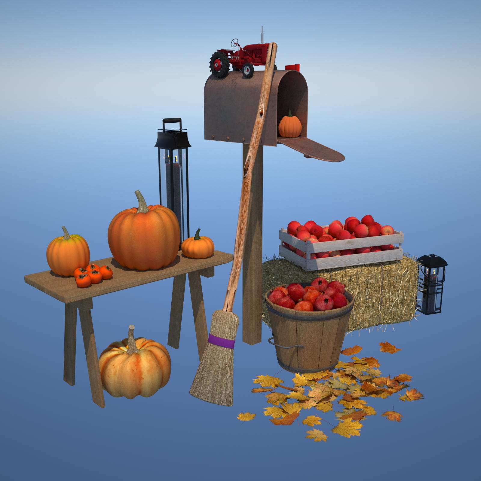 Autumn Decor Bundle 1 - OBJ by N/A