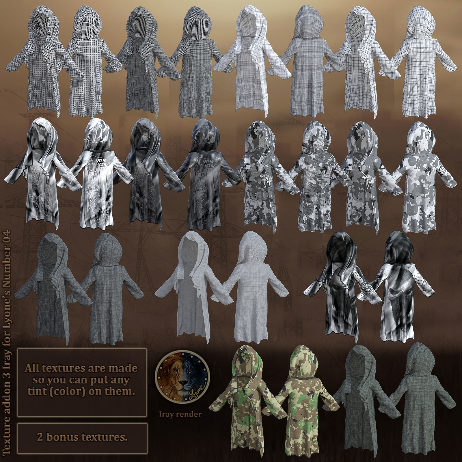 Texture addon 3 _ Iray for Lyones Number 04 by N/A