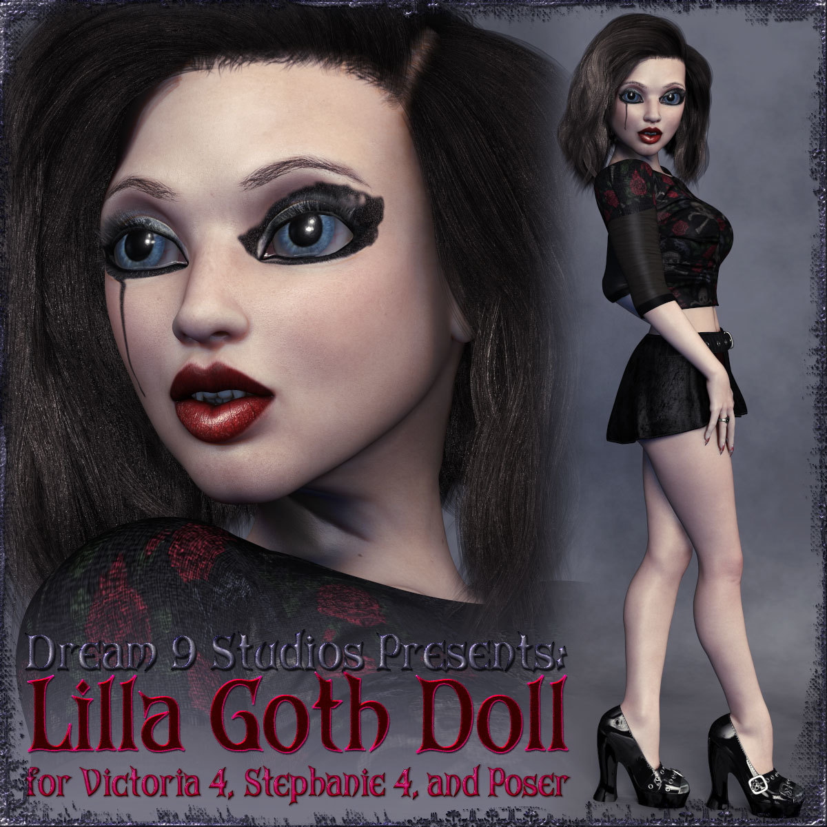 D9S Lilla Goth Doll by N/A