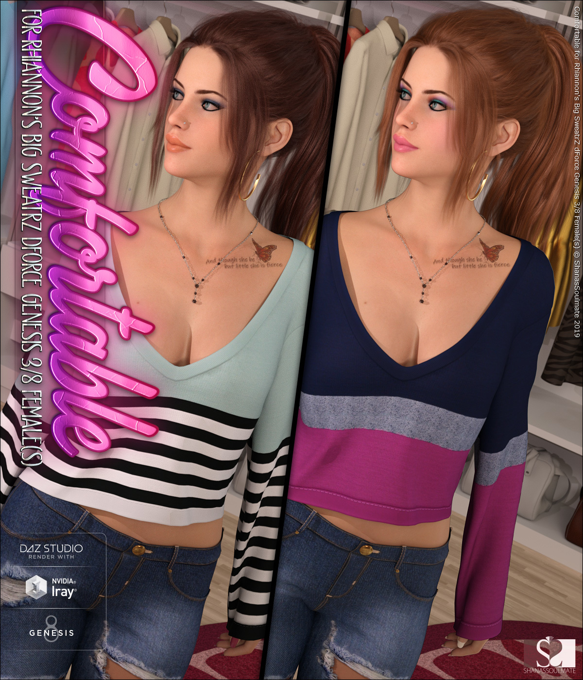 Comfortable for Big SweatrZ dForce Genesis 3 and 8 Females by N/A