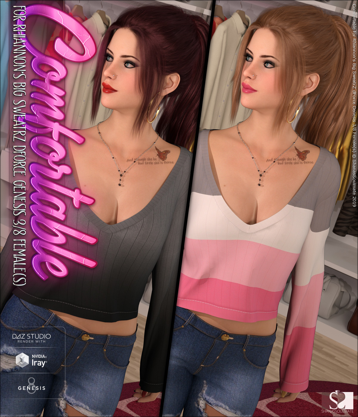 Comfortable for Big SweatrZ dForce Genesis 3 and 8 Females by N/A