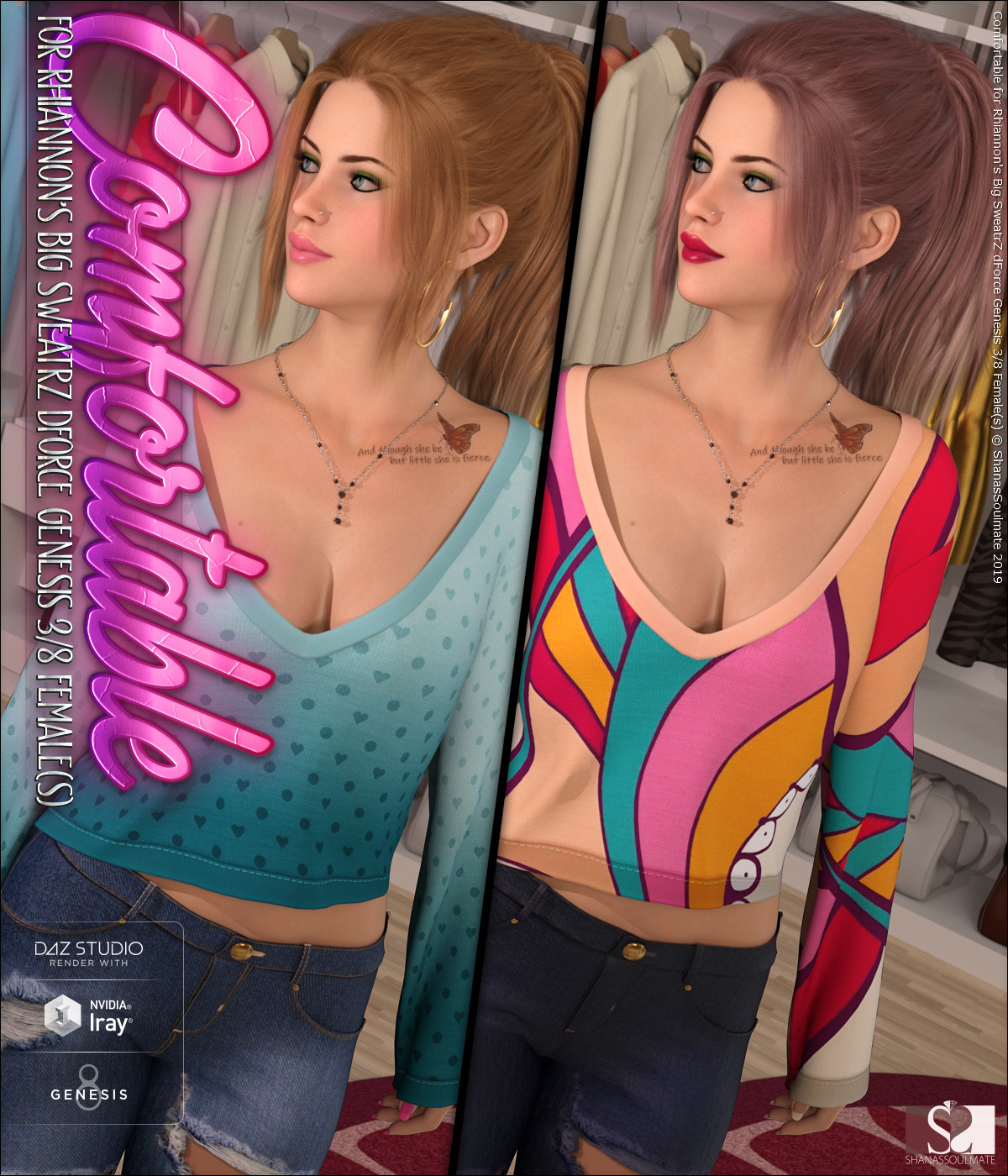Comfortable for Big SweatrZ dForce Genesis 3 and 8 Females by N/A