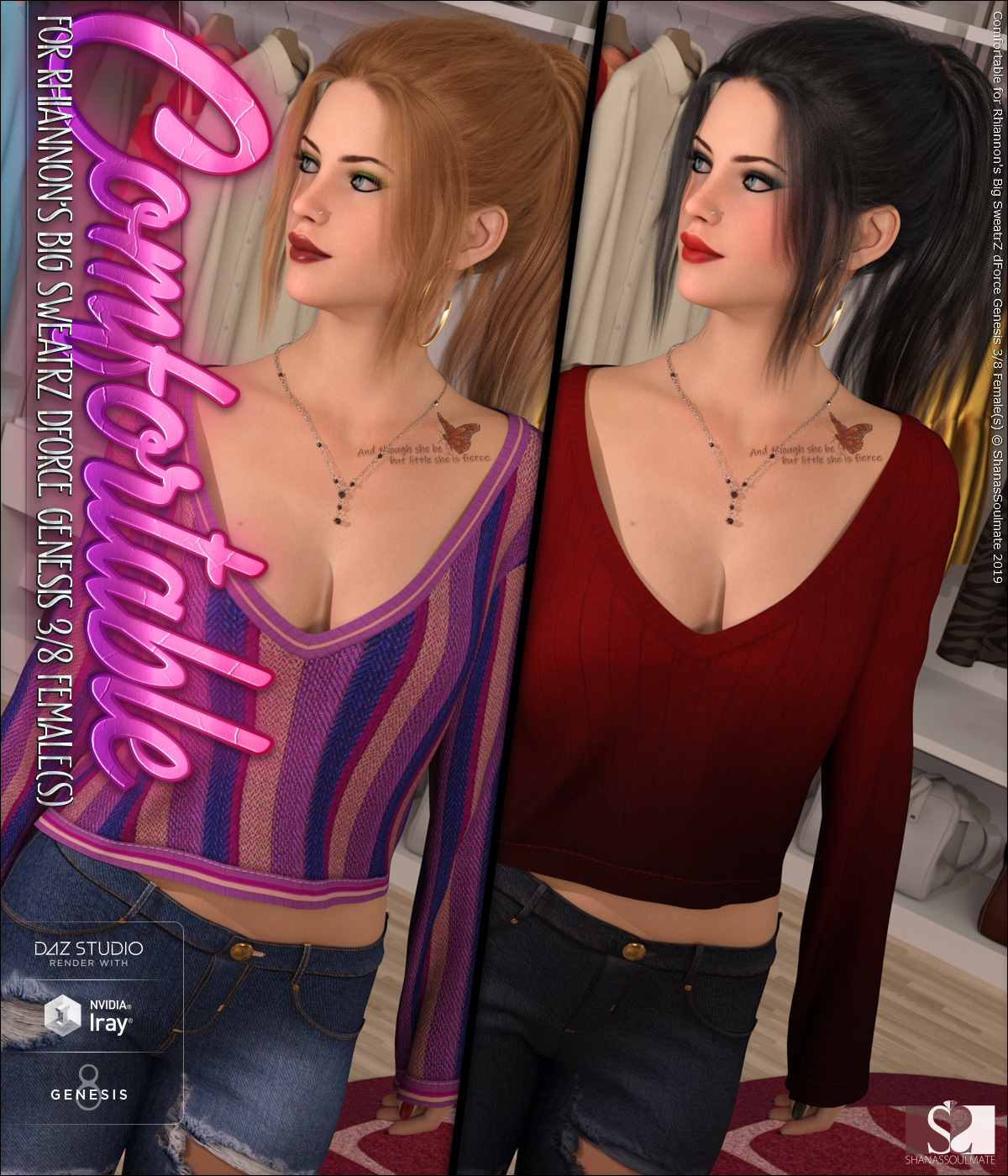 Comfortable for Big SweatrZ dForce Genesis 3 and 8 Females by N/A