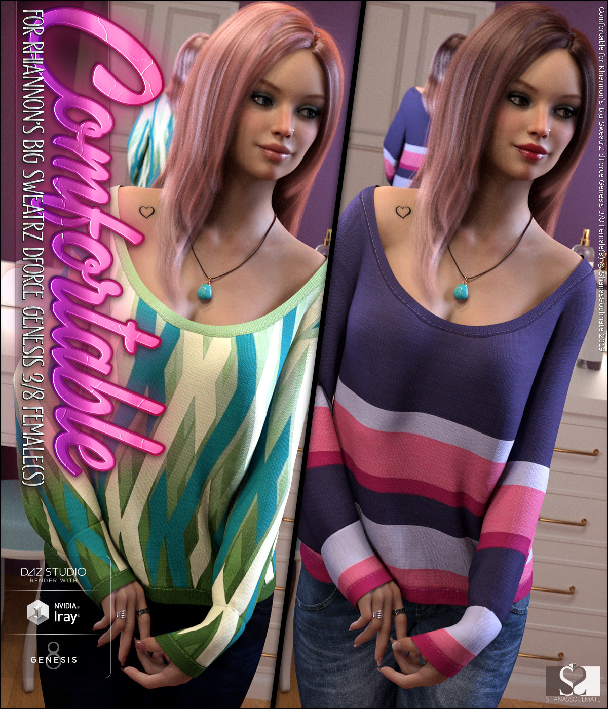 Comfortable for Big SweatrZ dForce Genesis 3 and 8 Females by N/A