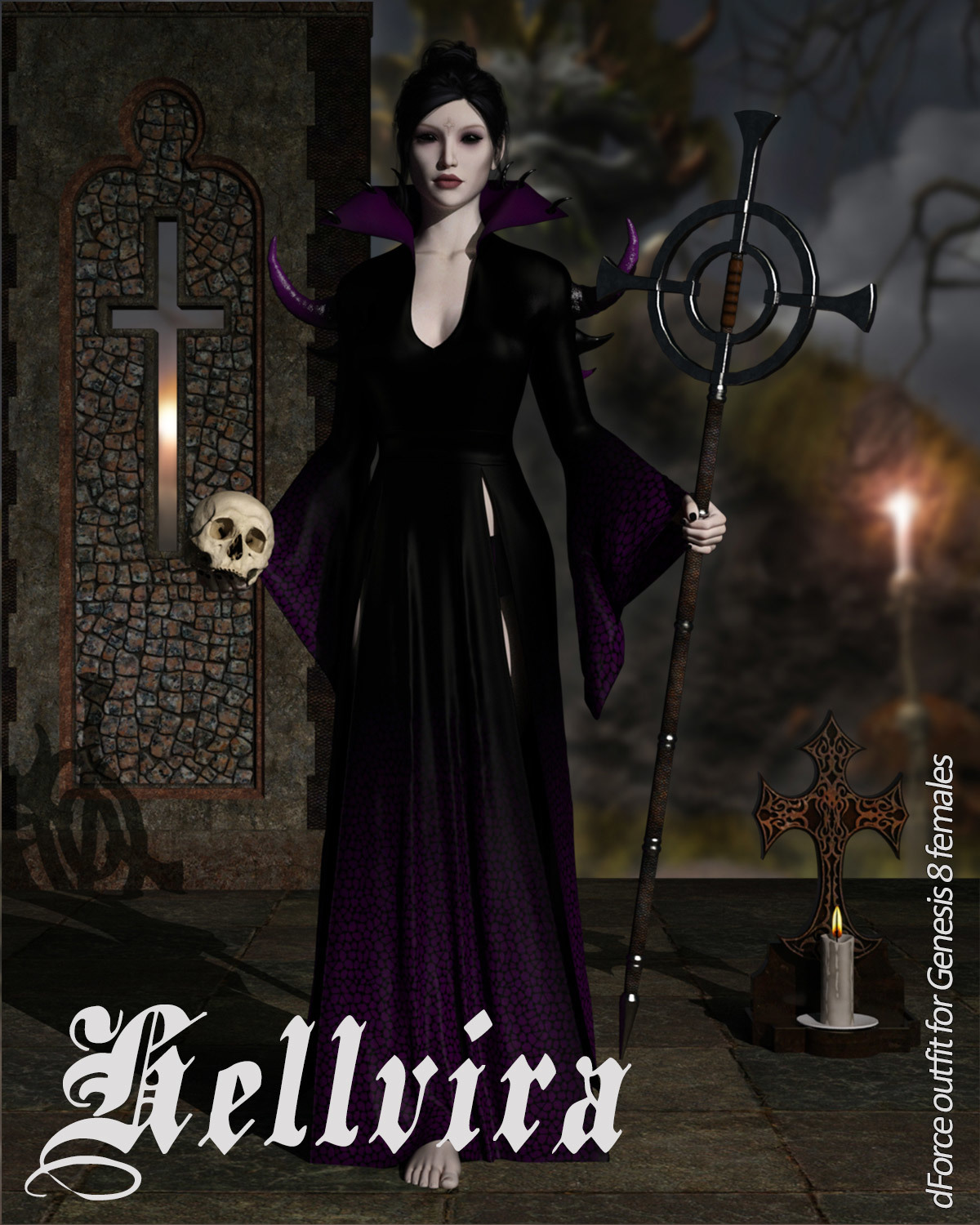 Hellvira dForce outfit for Genesis 8 Females by N/A