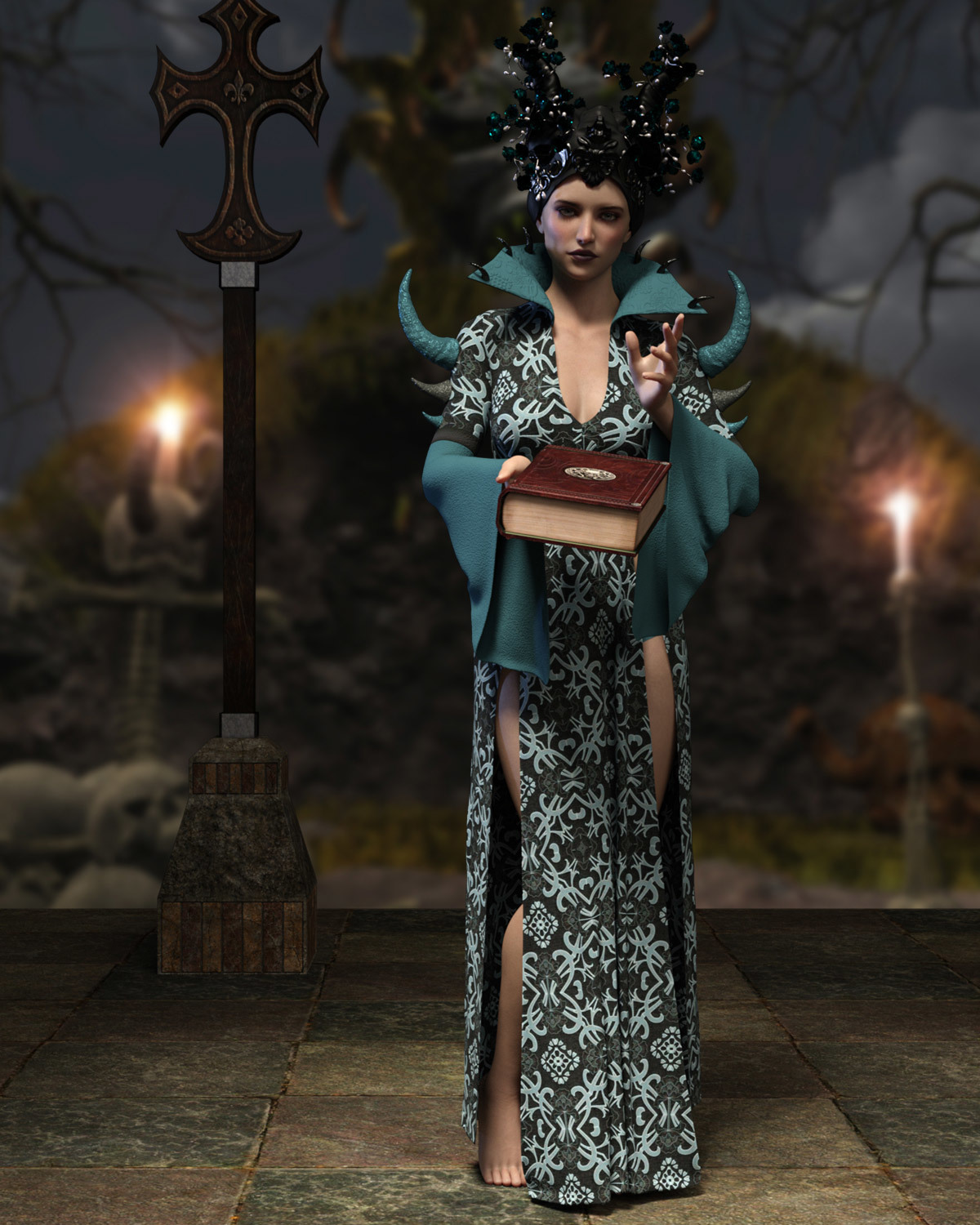 Hellvira dForce outfit for Genesis 8 Females by N/A
