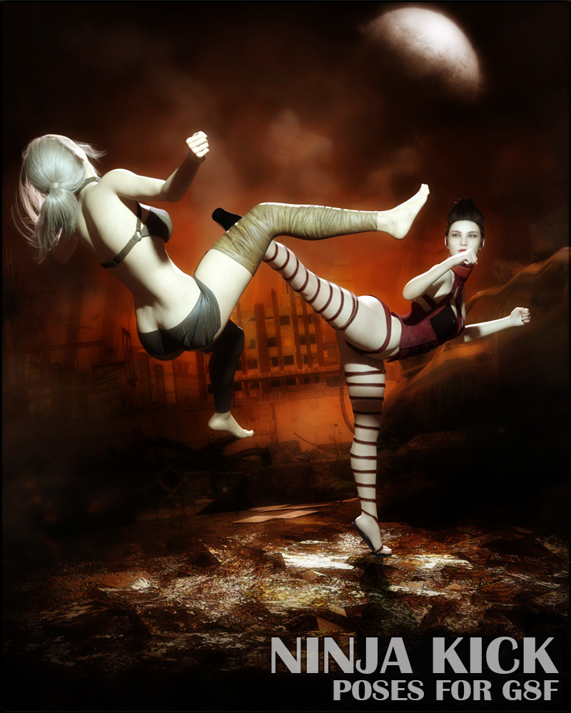 Ninja Kick Poses for G8F by N/A