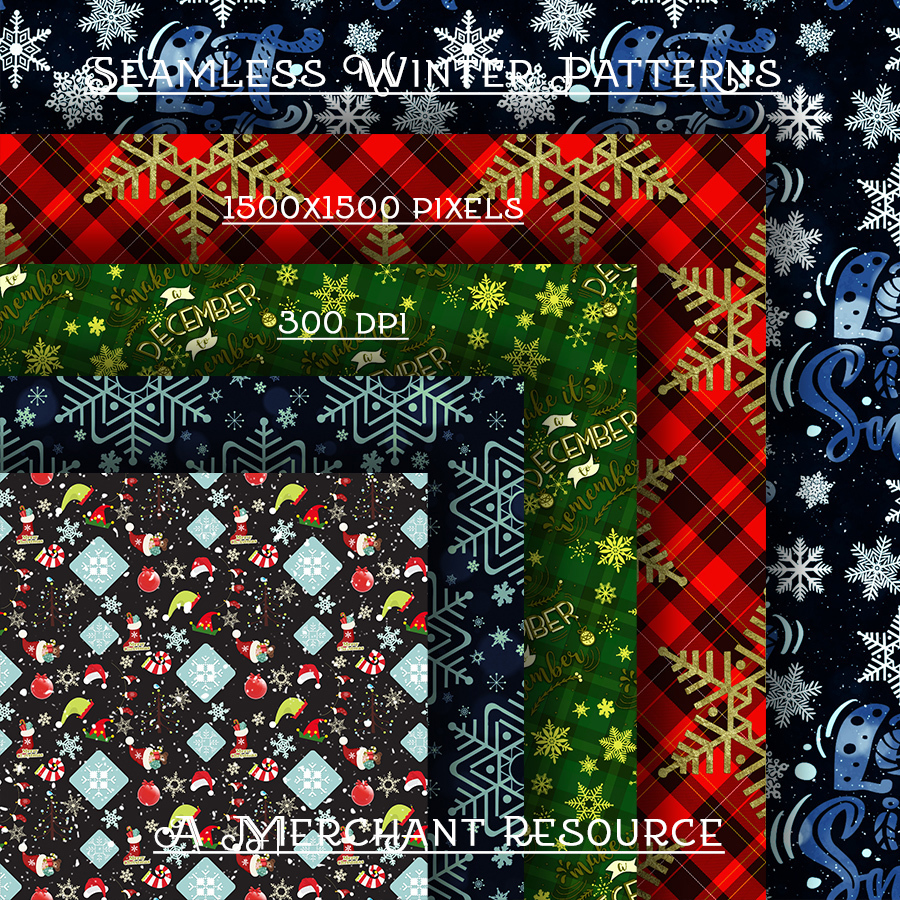 Seamless Winter Patterns by N/A