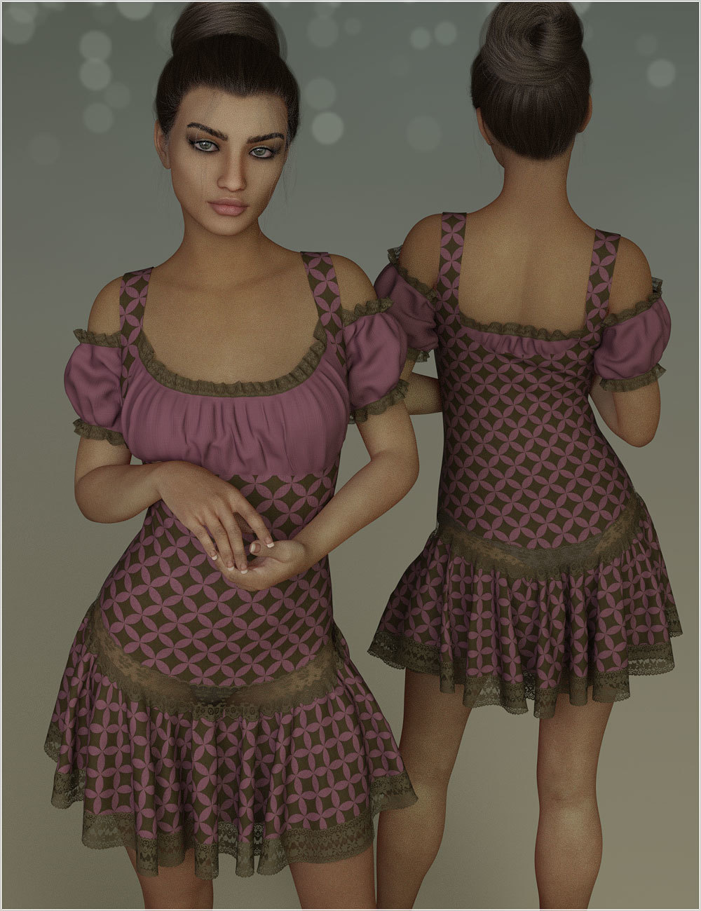 Country For dForce - Rosy Dress for G8F by N/A