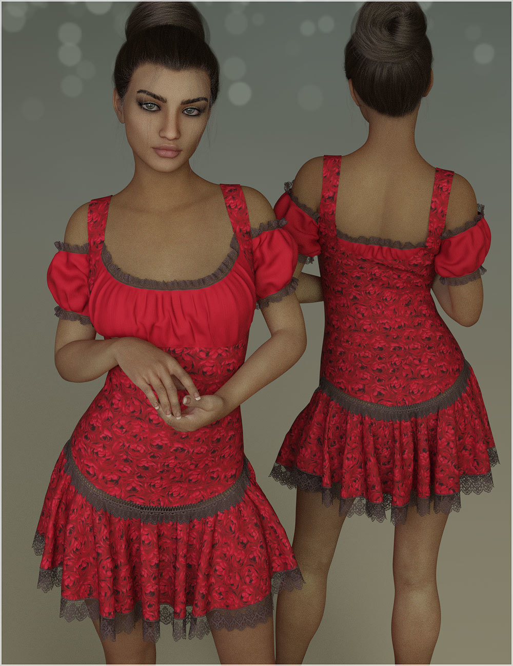 Country For dForce - Rosy Dress for G8F by N/A
