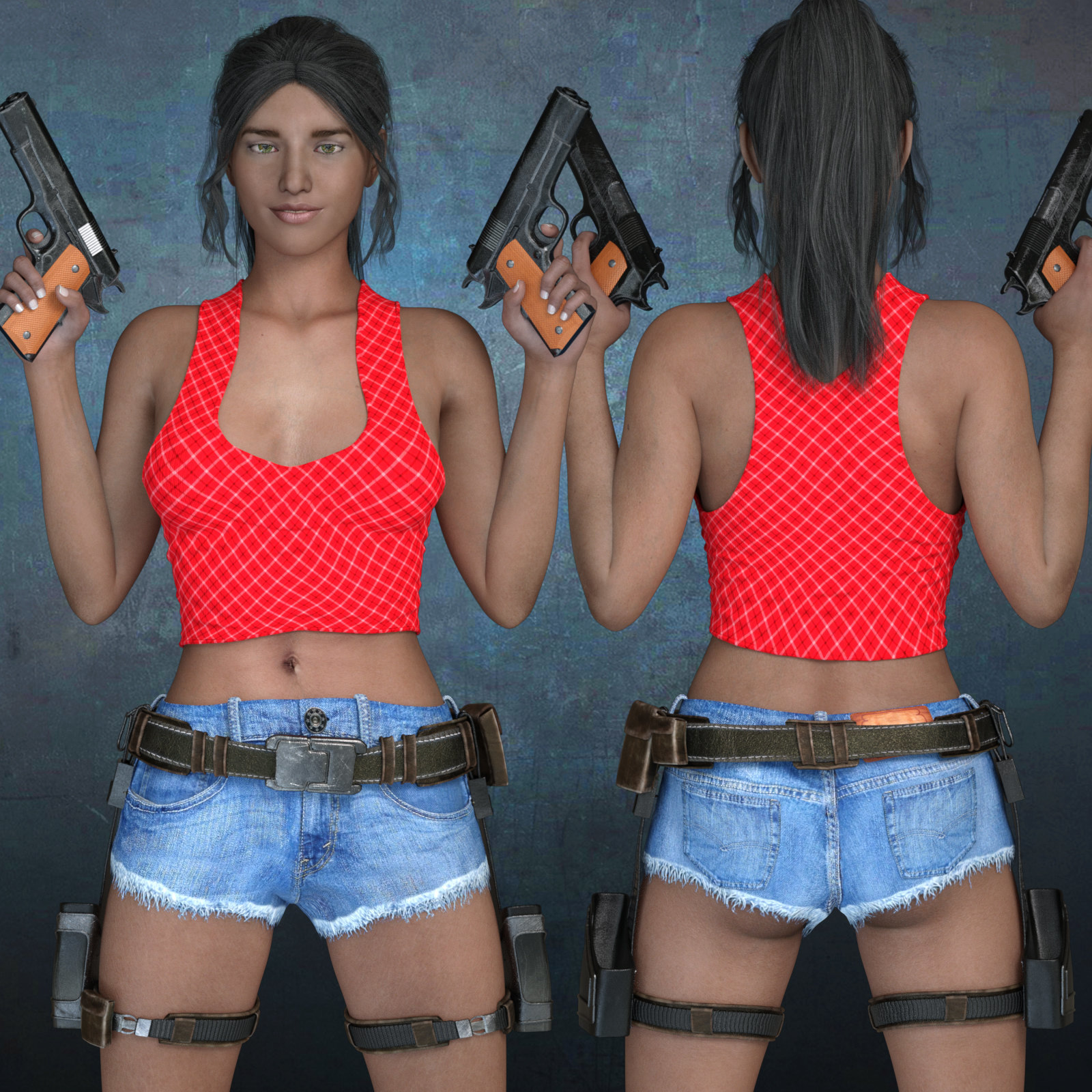 Exnem Holster & Gun for Genesis 8 Female by N/A