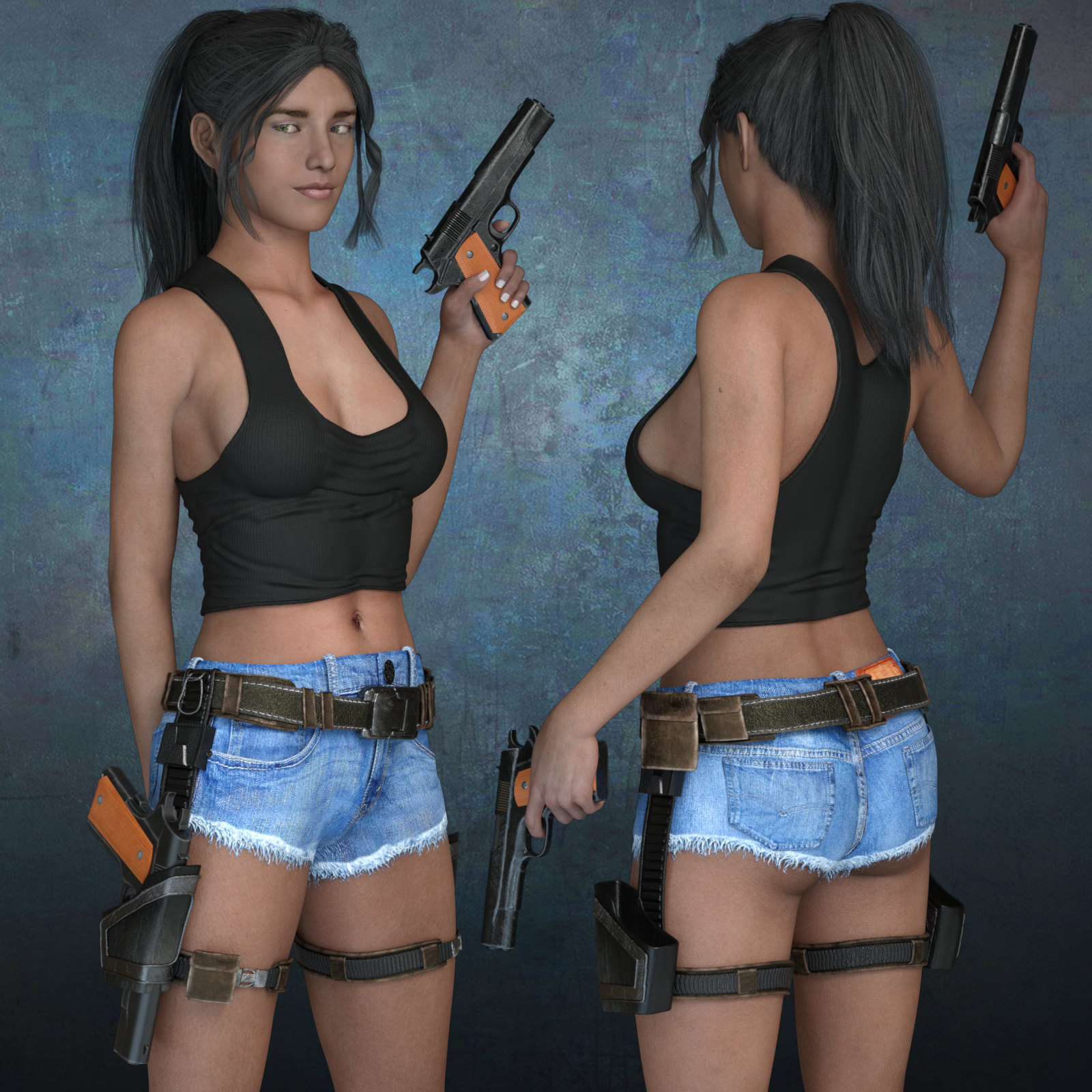 Exnem Holster & Gun for Genesis 8 Female by N/A
