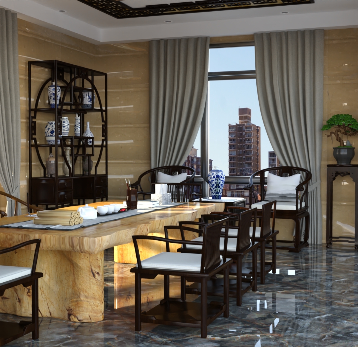 Chinese Traditional Study Room by N/A