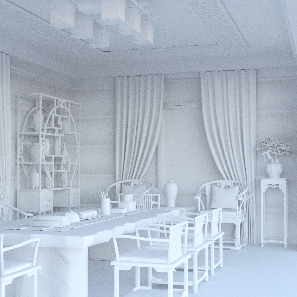 Chinese Traditional Study Room by N/A