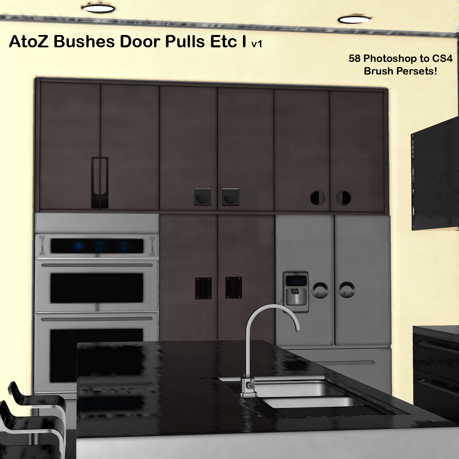 AtoZ Brushes - Door Pulls Etc I v1 for Photoshop (.abr files) by N/A