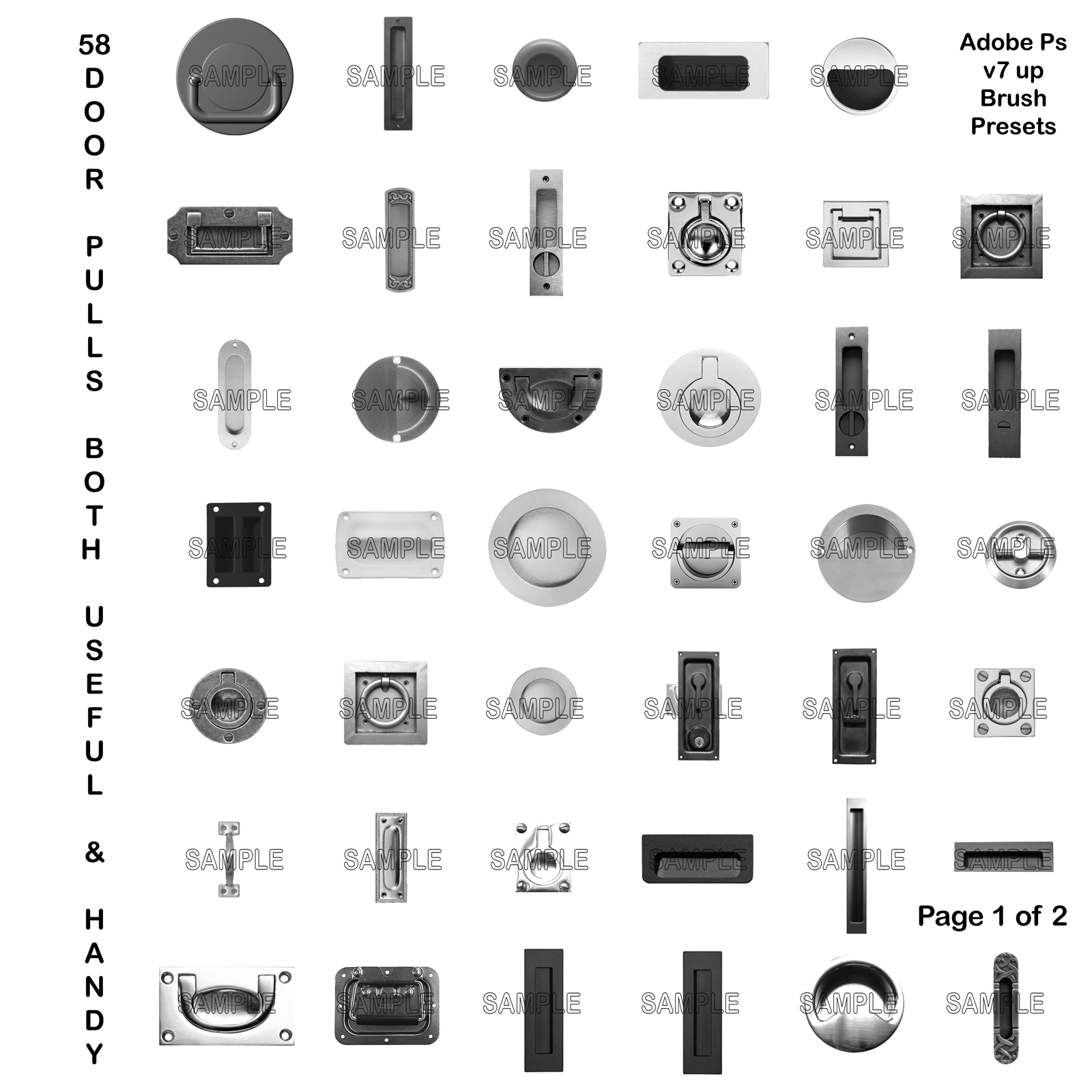 AtoZ Brushes - Door Pulls Etc I v1 for Photoshop (.abr files) by N/A