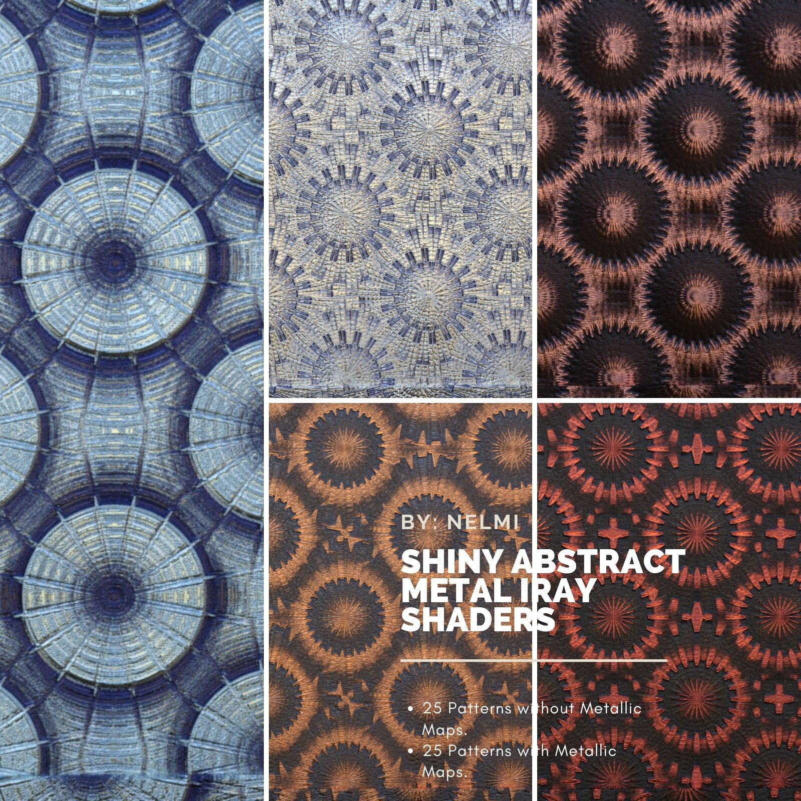 Shiny Abstract Metal Iray Shaders by N/A