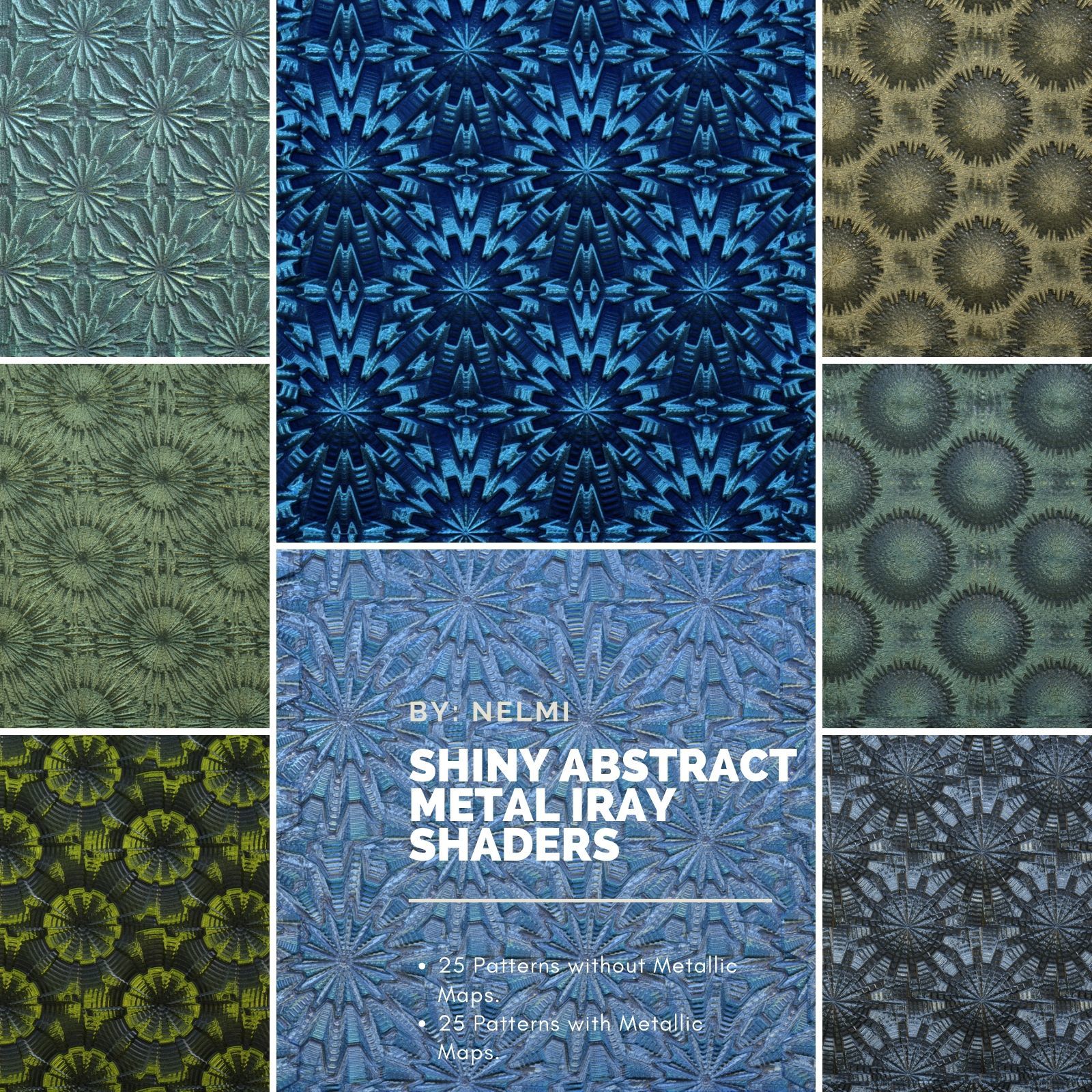 Shiny Abstract Metal Iray Shaders by N/A