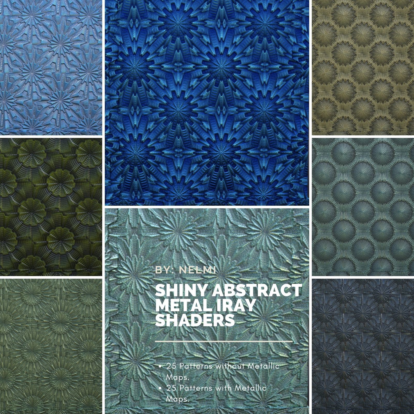 Shiny Abstract Metal Iray Shaders by N/A