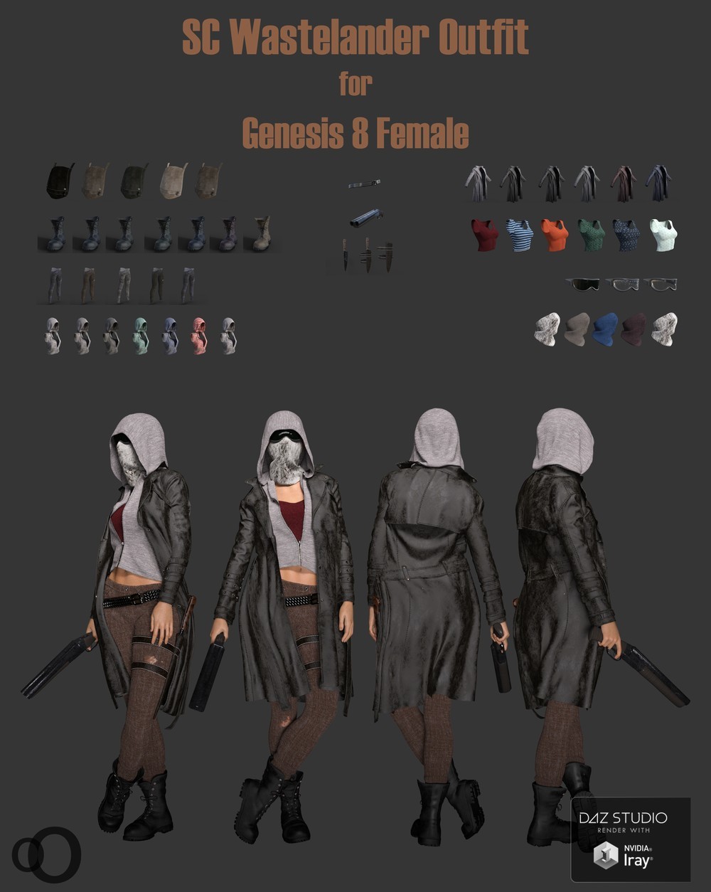 SC Wastelander Outfit for Genesis 8 Female by N/A