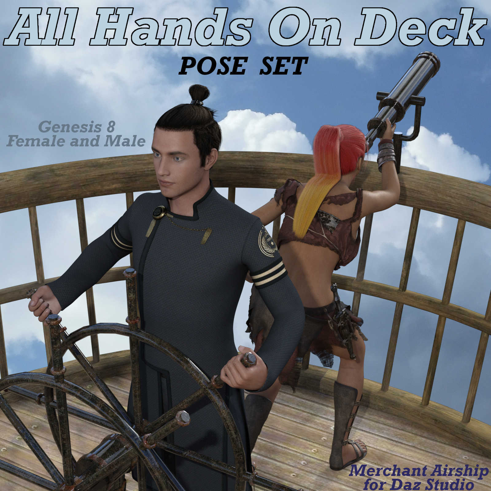 ALL HANDS ON DECK Poses for Merchant Airship DS and Genesis 8 Figures - G8F G8M by N/A