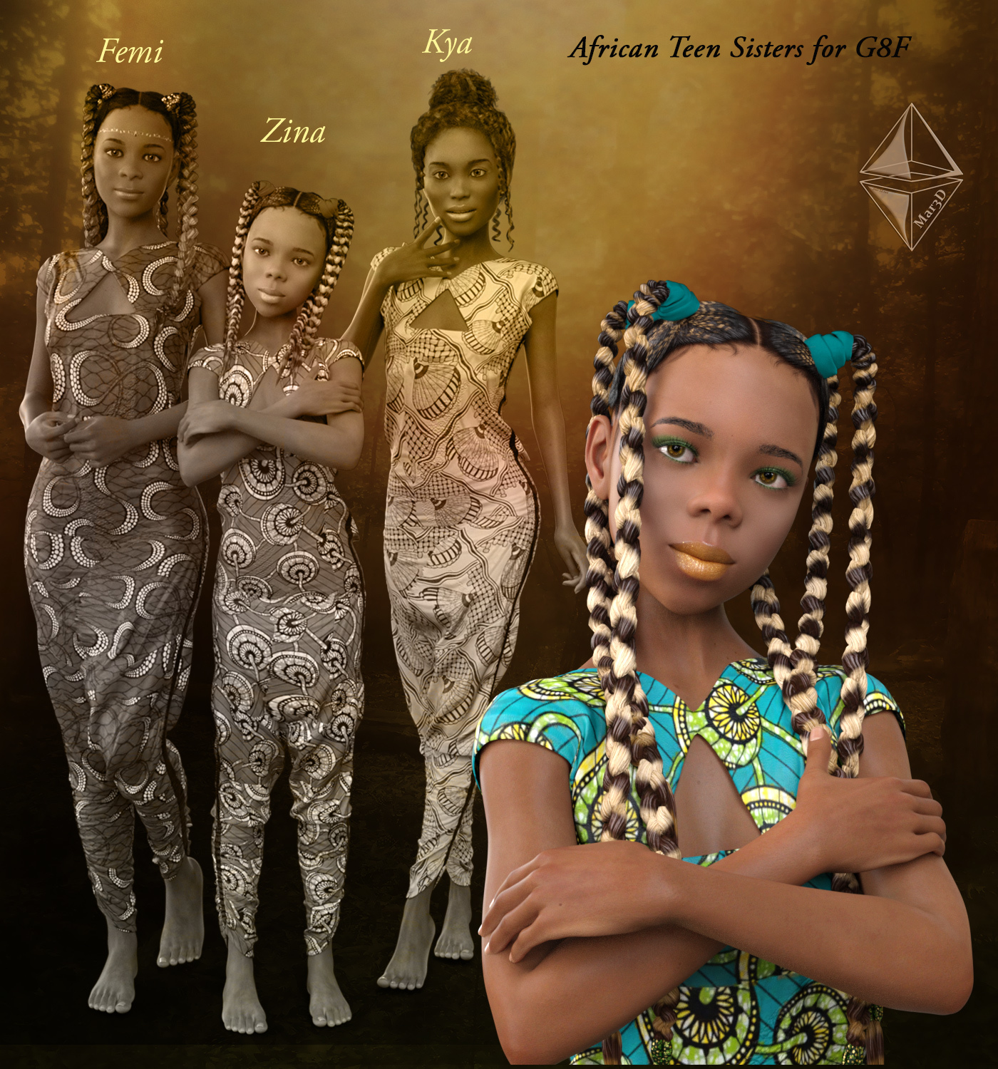 African Teen Sisters for G8F by N/A