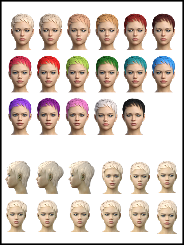SJ Hair for Genesis 8 Female by N/A