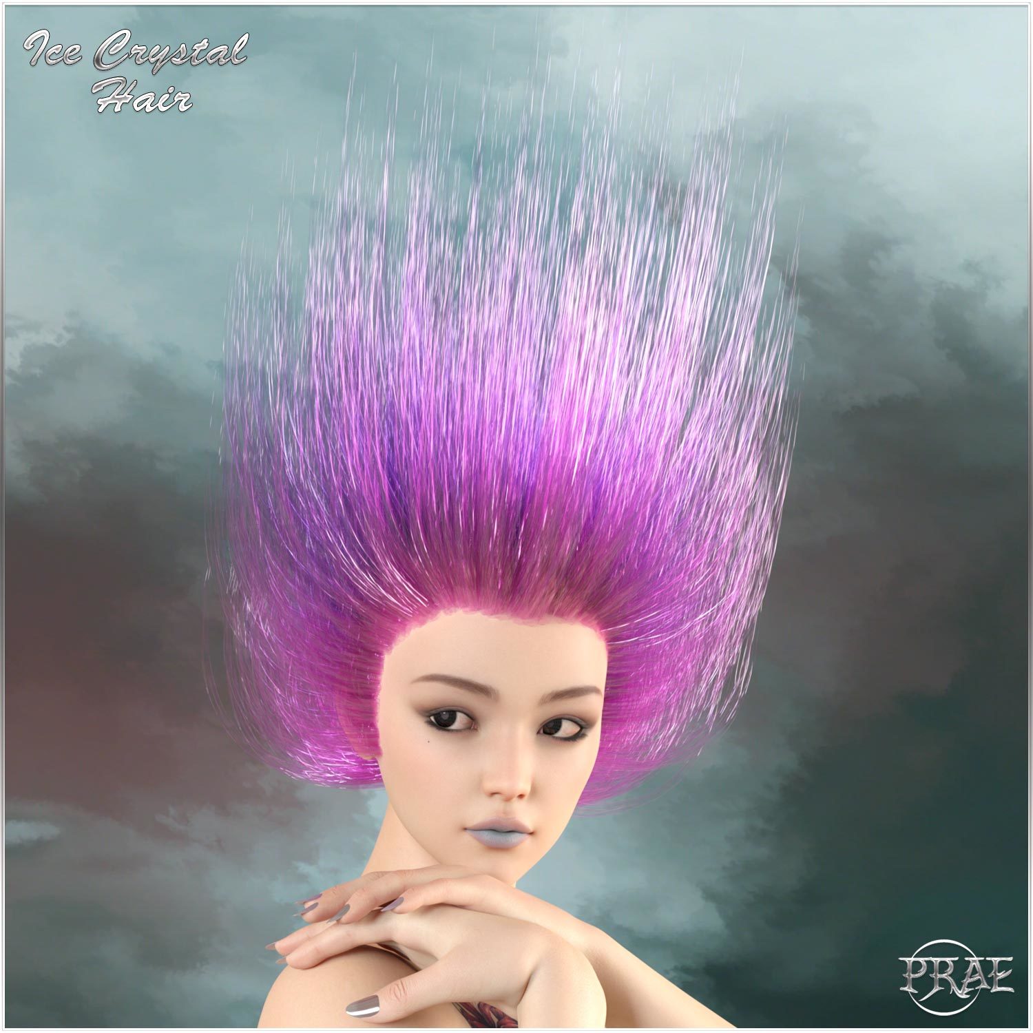 Prae-Ice Crystal Hair for G8 Daz by N/A