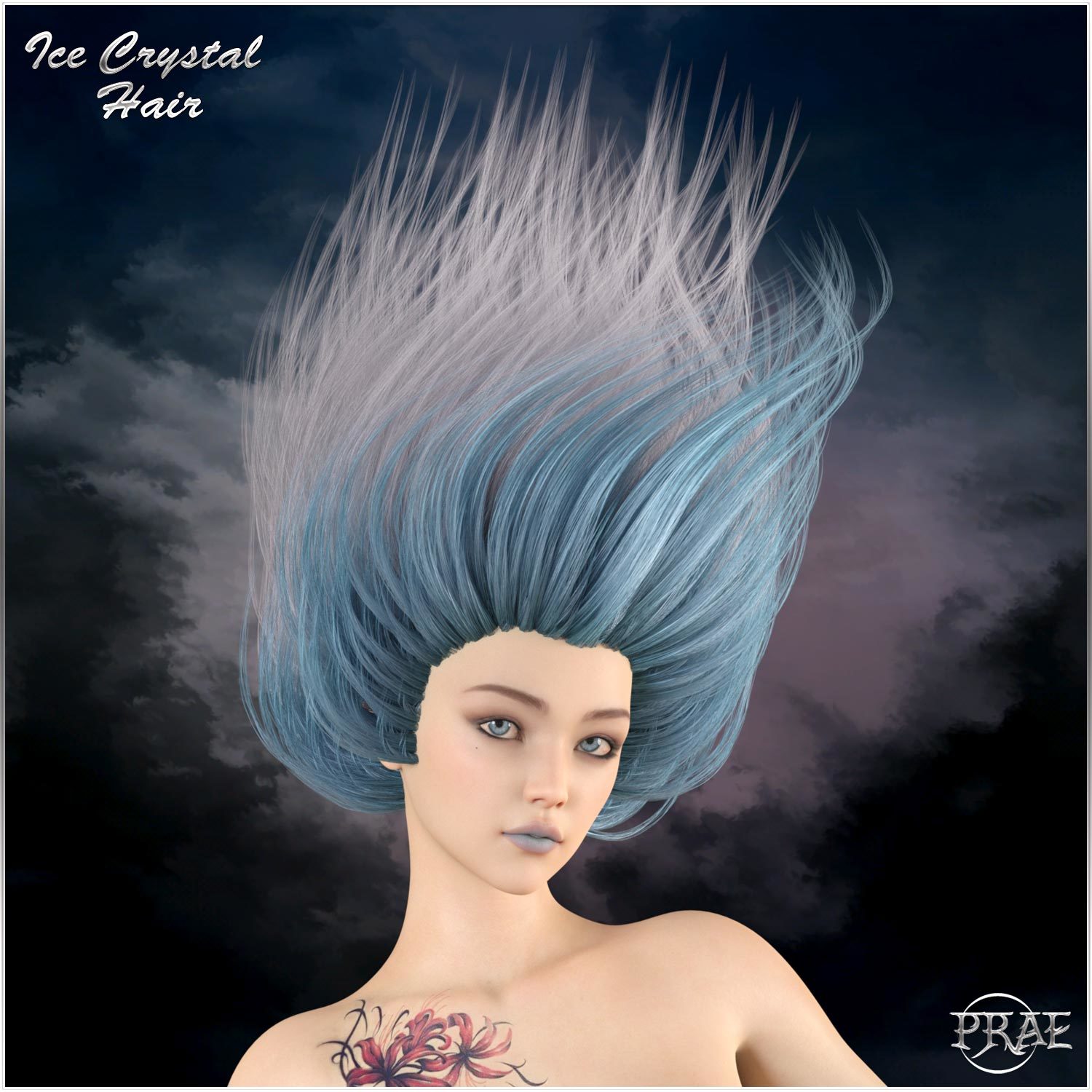 Prae-Ice Crystal Hair for G8 Daz by N/A