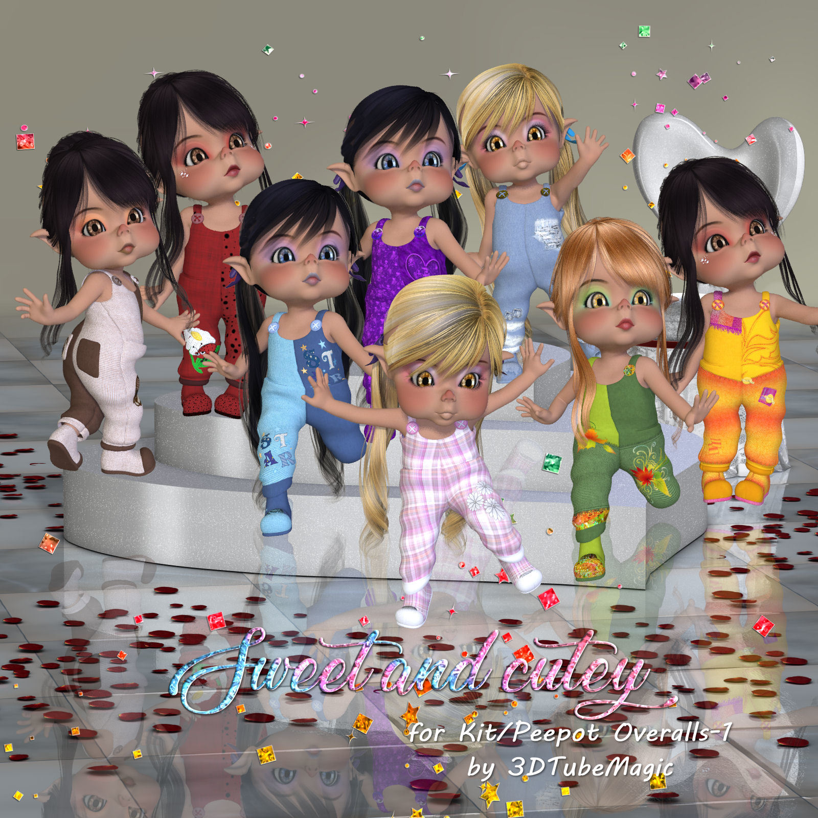 DA-Sweet and cutey for Kit or Peepot Overalls-1 by N/A