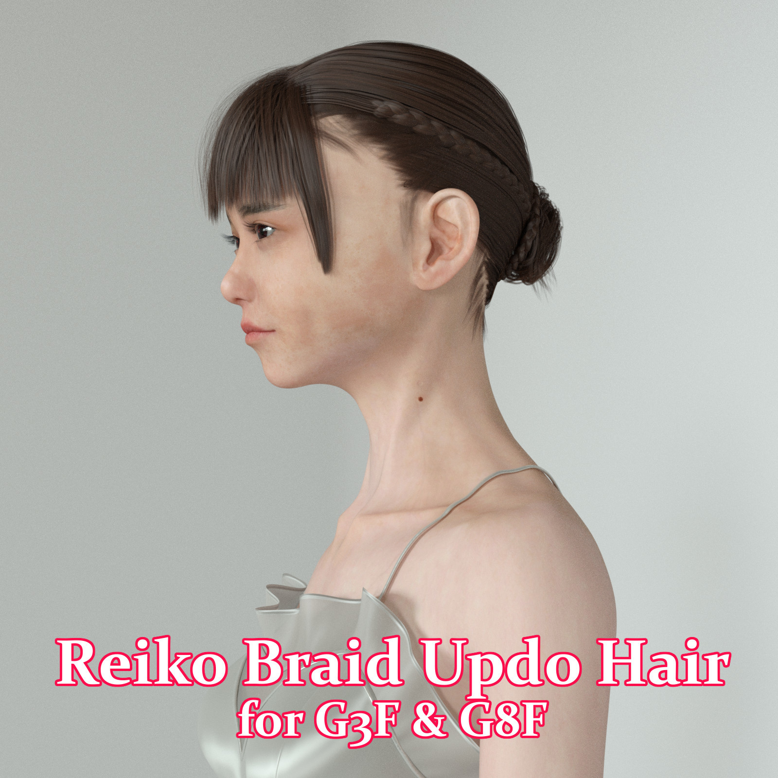 Reiko Braid Updo Hair for G3F & G8F by N/A
