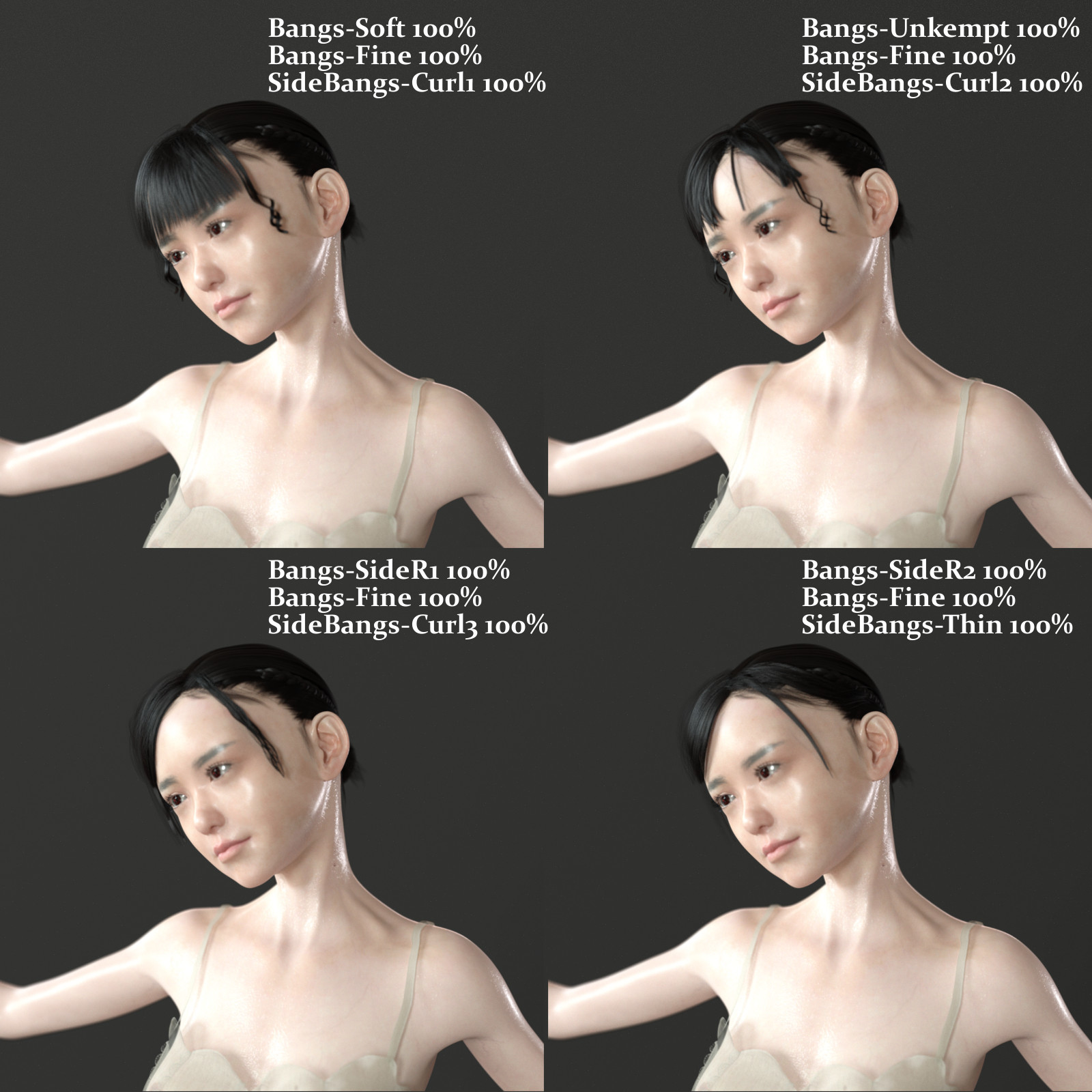 Reiko Braid Updo Hair for G3F & G8F by N/A