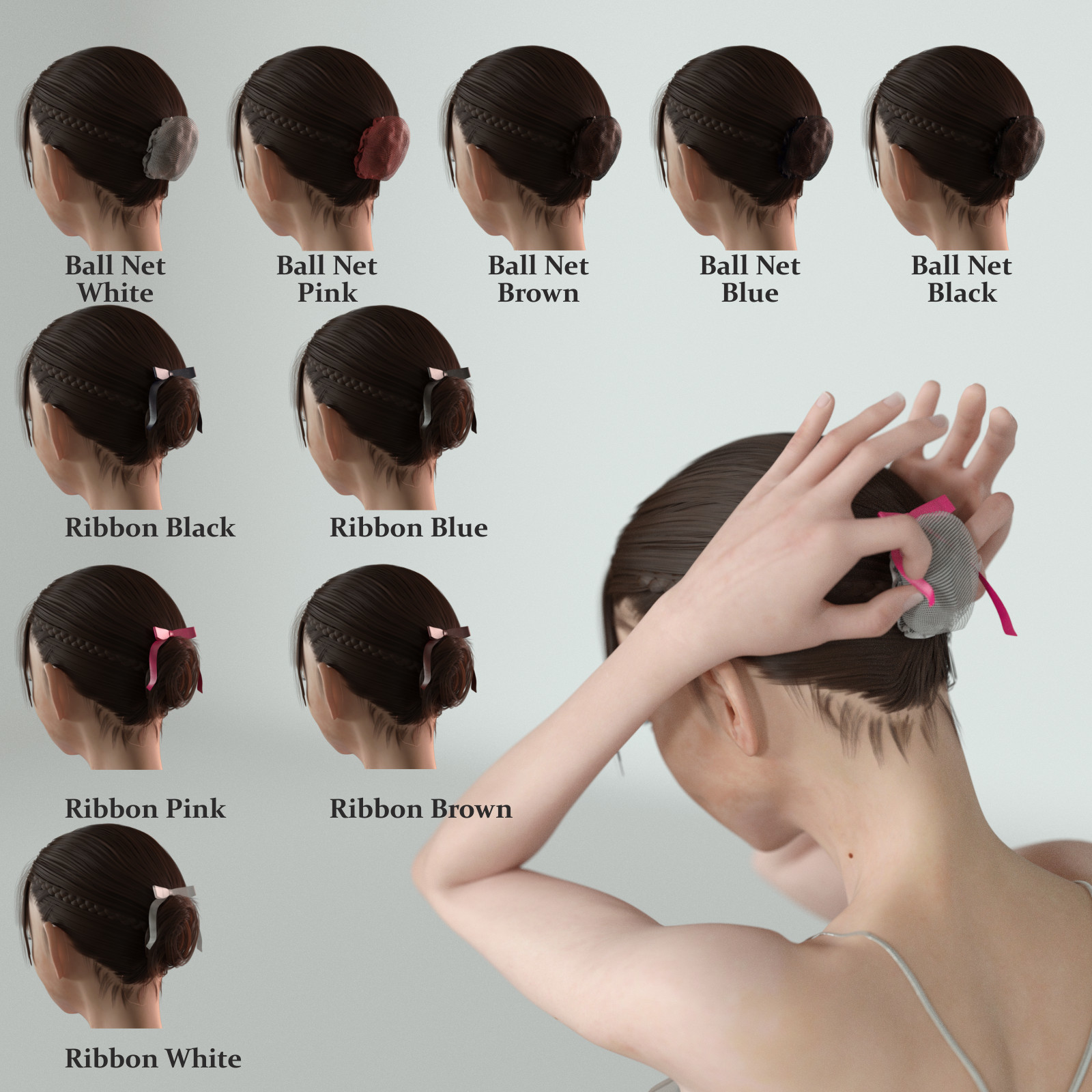 Reiko Braid Updo Hair for G3F & G8F by N/A