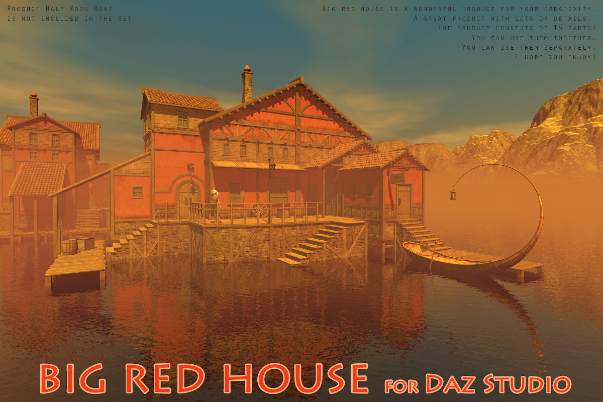 Big red house for Daz Studio by N/A