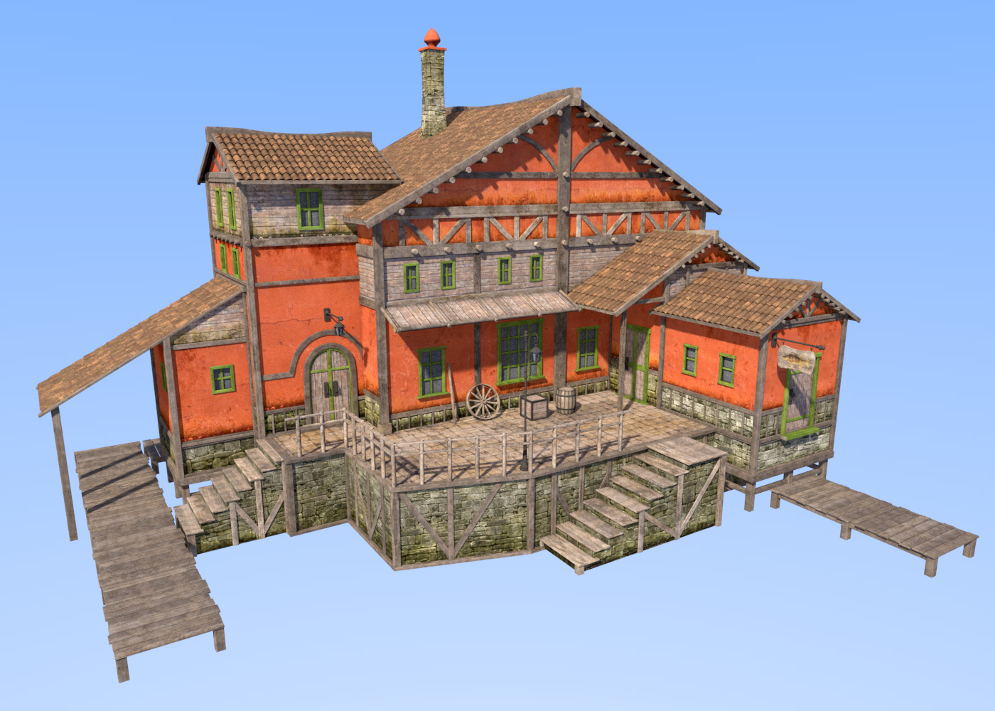 Big red house for Daz Studio by N/A